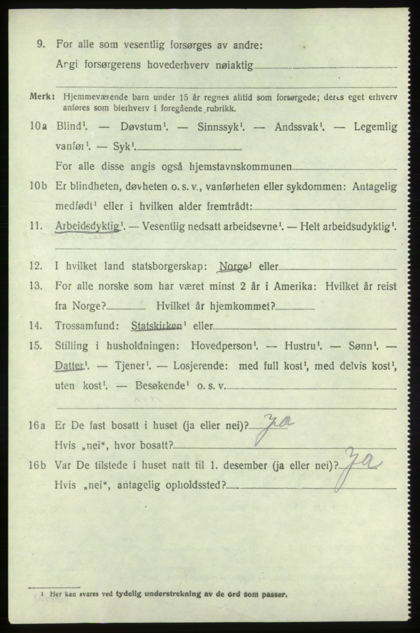 SAB, 1920 census for Sveio, 1920, p. 3387