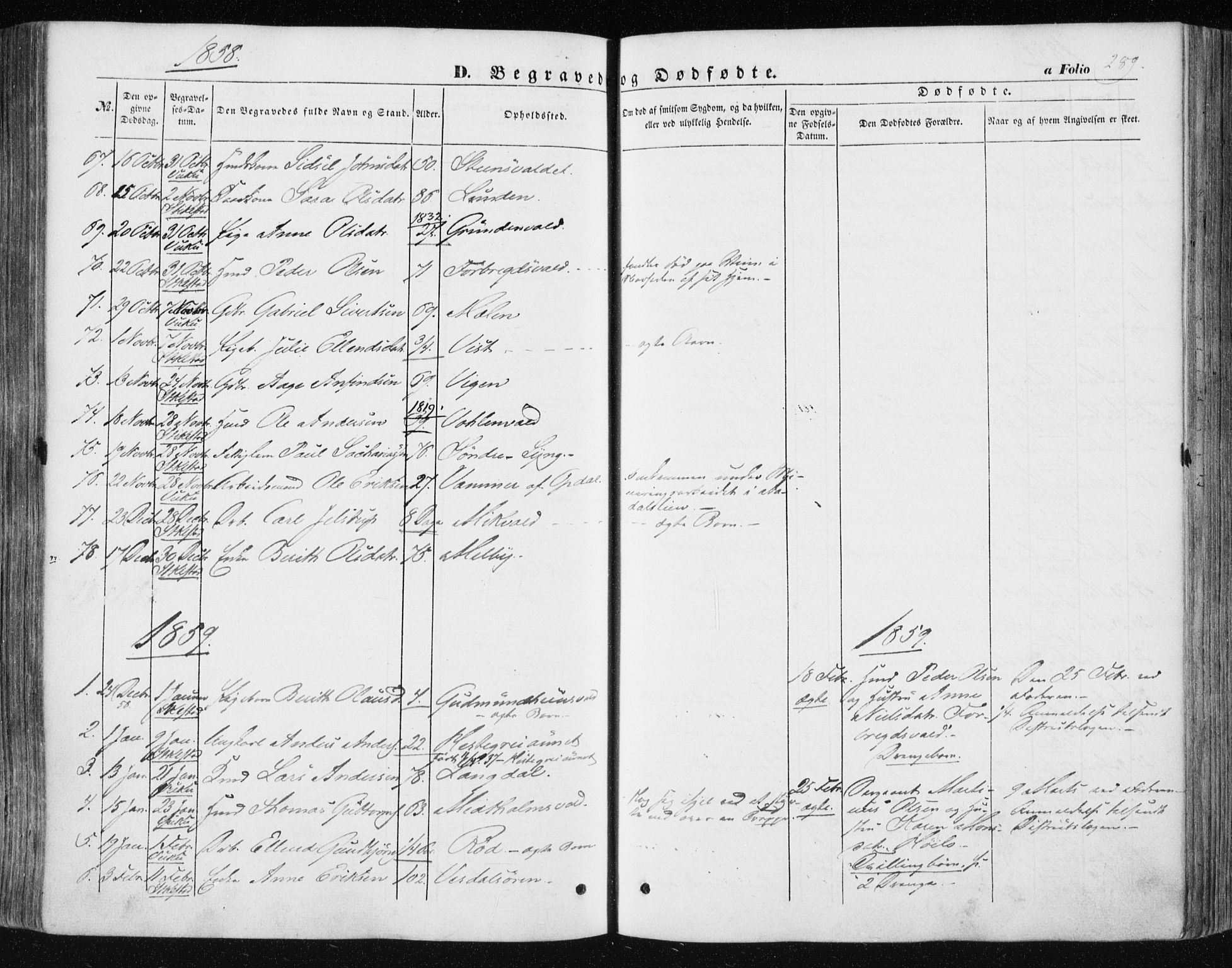 Ministerialprotokoller, klokkerbøker og fødselsregistre - Nord-Trøndelag, SAT/A-1458/723/L0240: Parish register (official) no. 723A09, 1852-1860, p. 289
