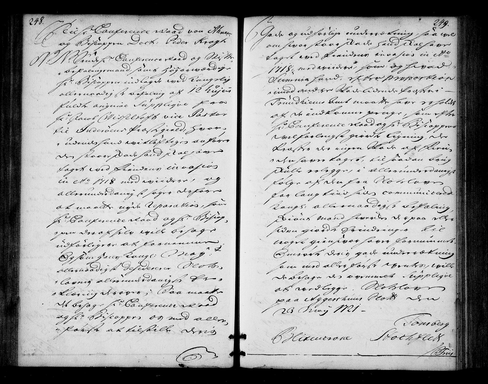 Stattholderembetet 1572-1771, AV/RA-EA-2870/Bd/L0013: Ordreprotokoll, 1720-1722, p. 248-249