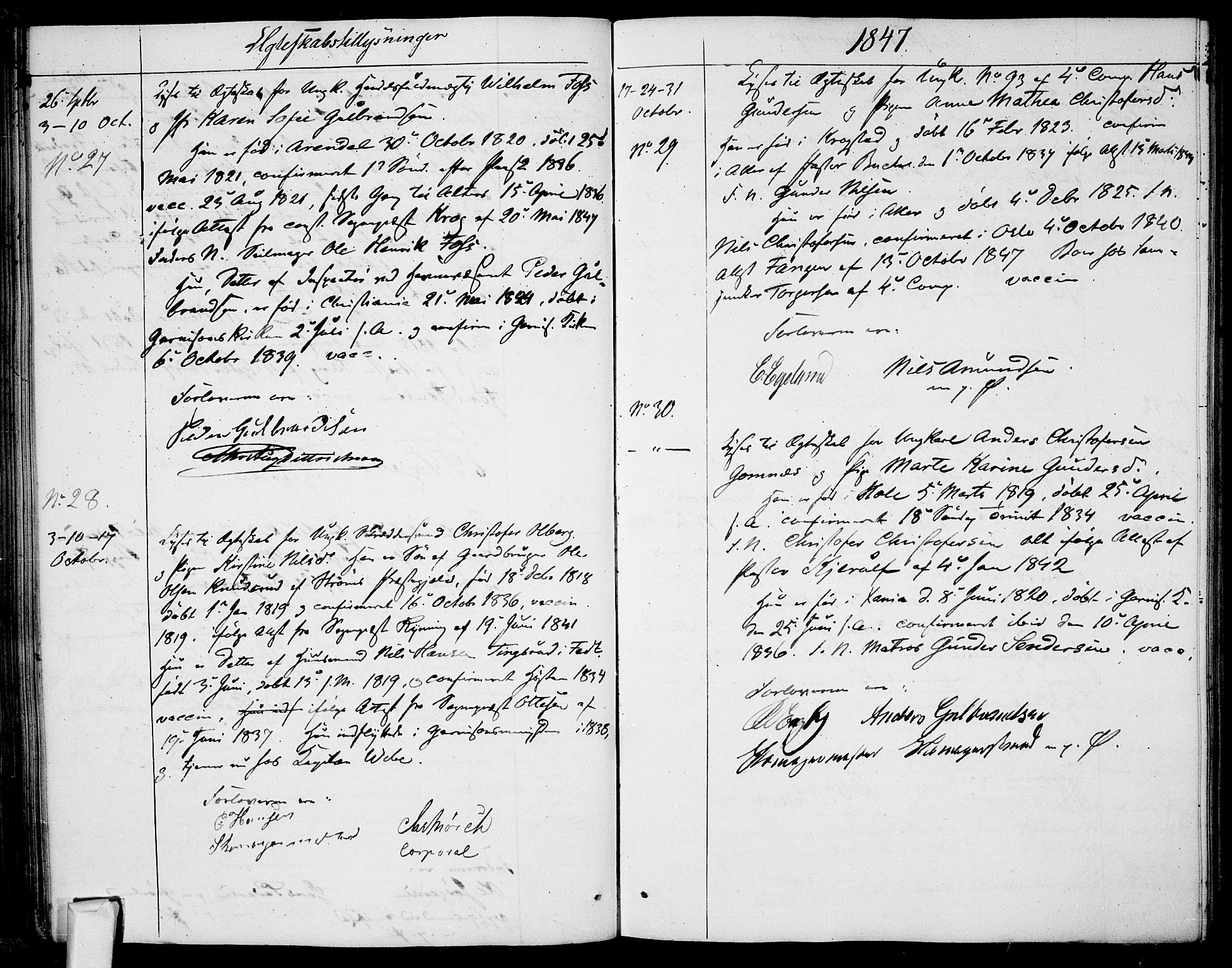 Garnisonsmenigheten Kirkebøker, AV/SAO-A-10846/H/Ha/L0005: Banns register no. I 5, 1844-1856