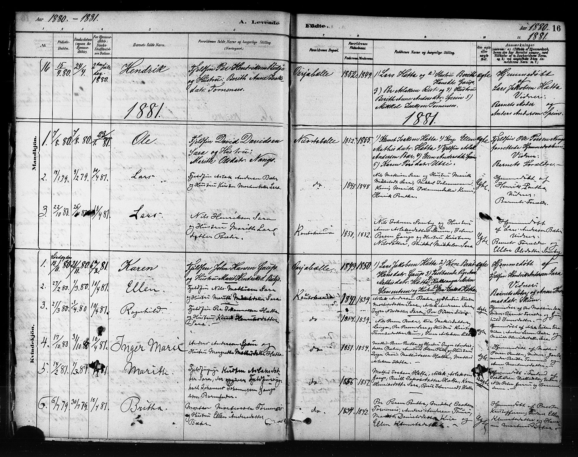 Kautokeino sokneprestembete, AV/SATØ-S-1340/H/Hb/L0002.klokk: Parish register (copy) no. 2, 1877-1896, p. 16