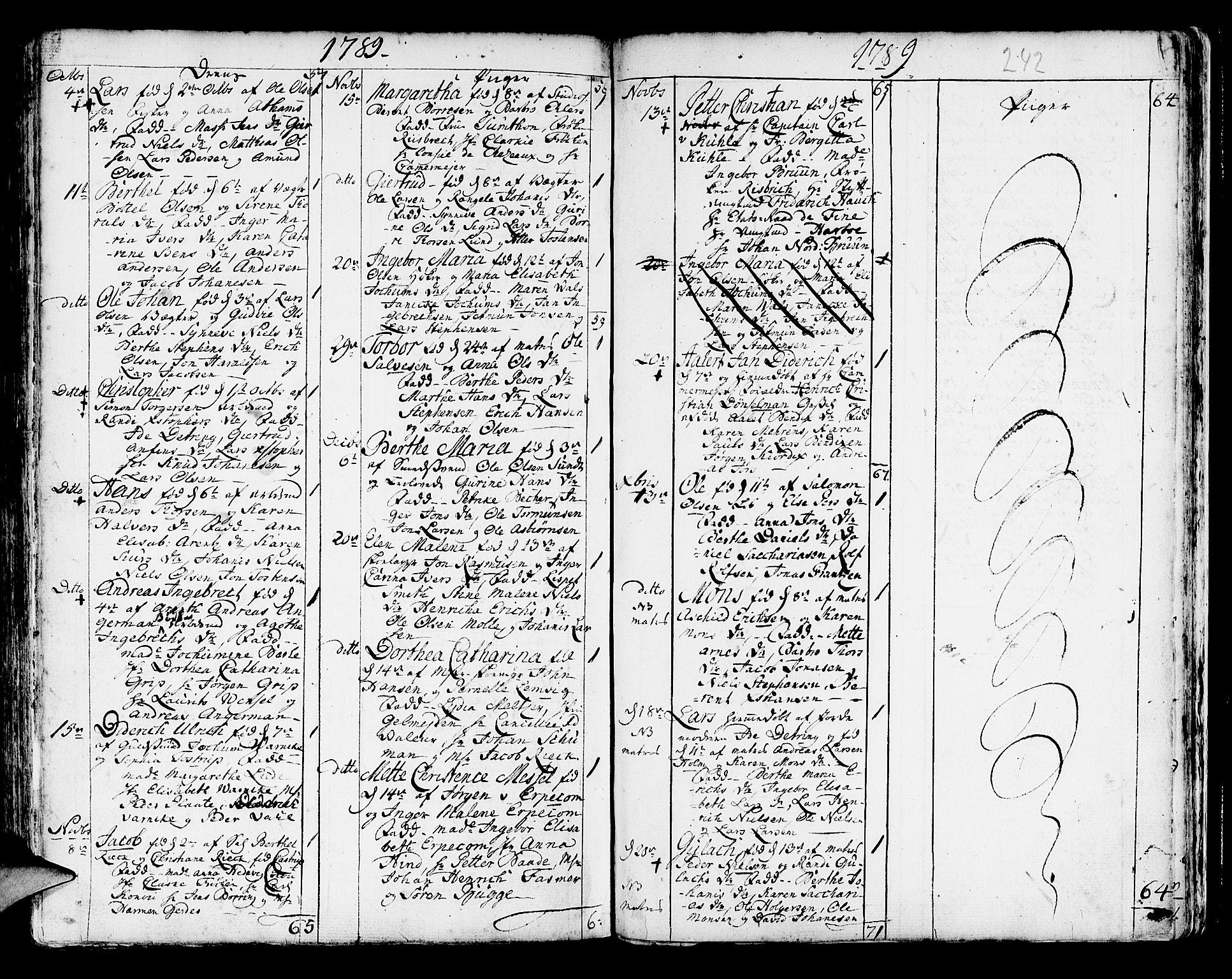 Korskirken sokneprestembete, AV/SAB-A-76101/H/Haa/L0005: Parish register (official) no. A 5, 1751-1789, p. 242