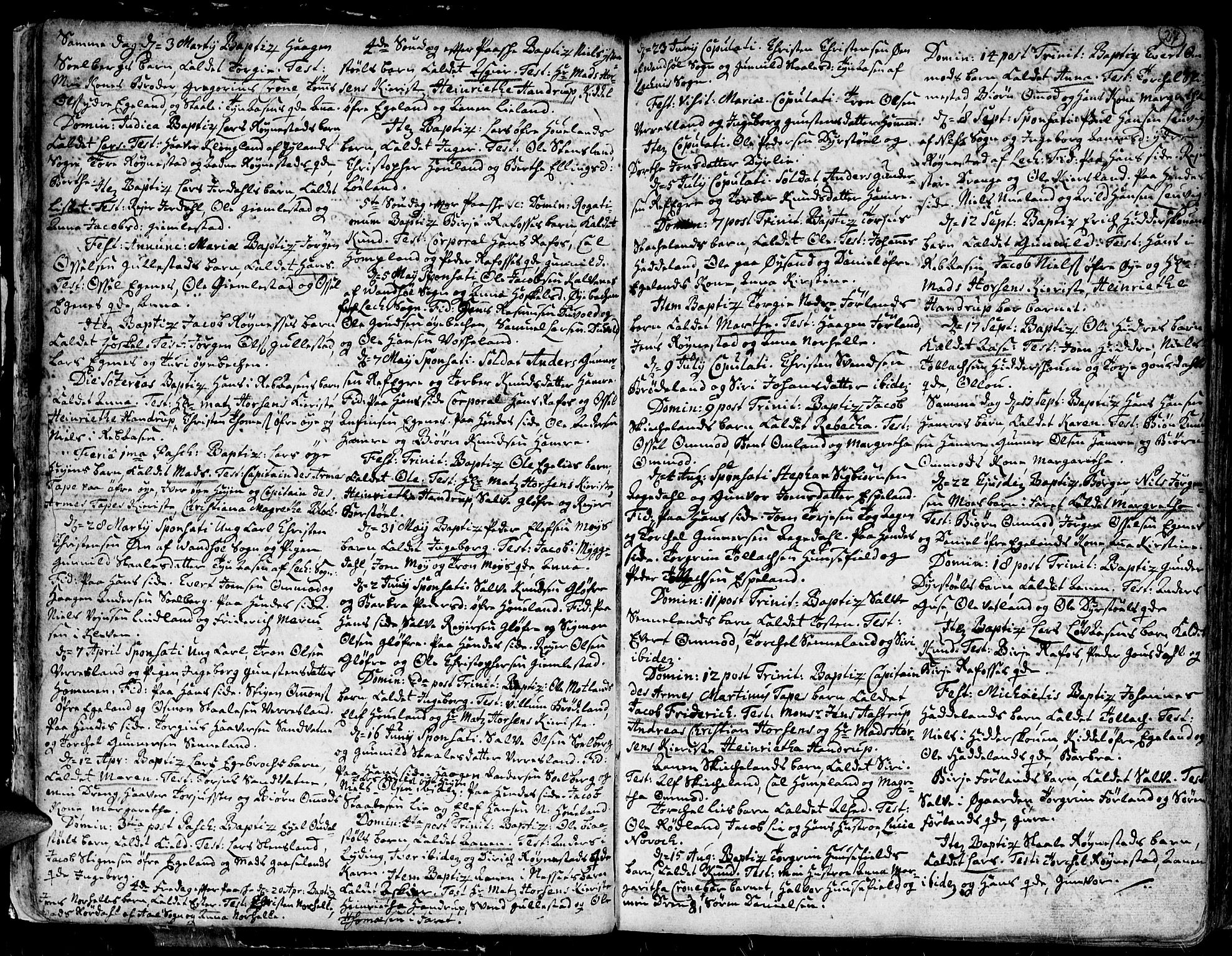 Kvinesdal sokneprestkontor, SAK/1111-0026/F/Fa/Fab/L0001: Parish register (official) no. A 1 /1, 1710-1788, p. 27