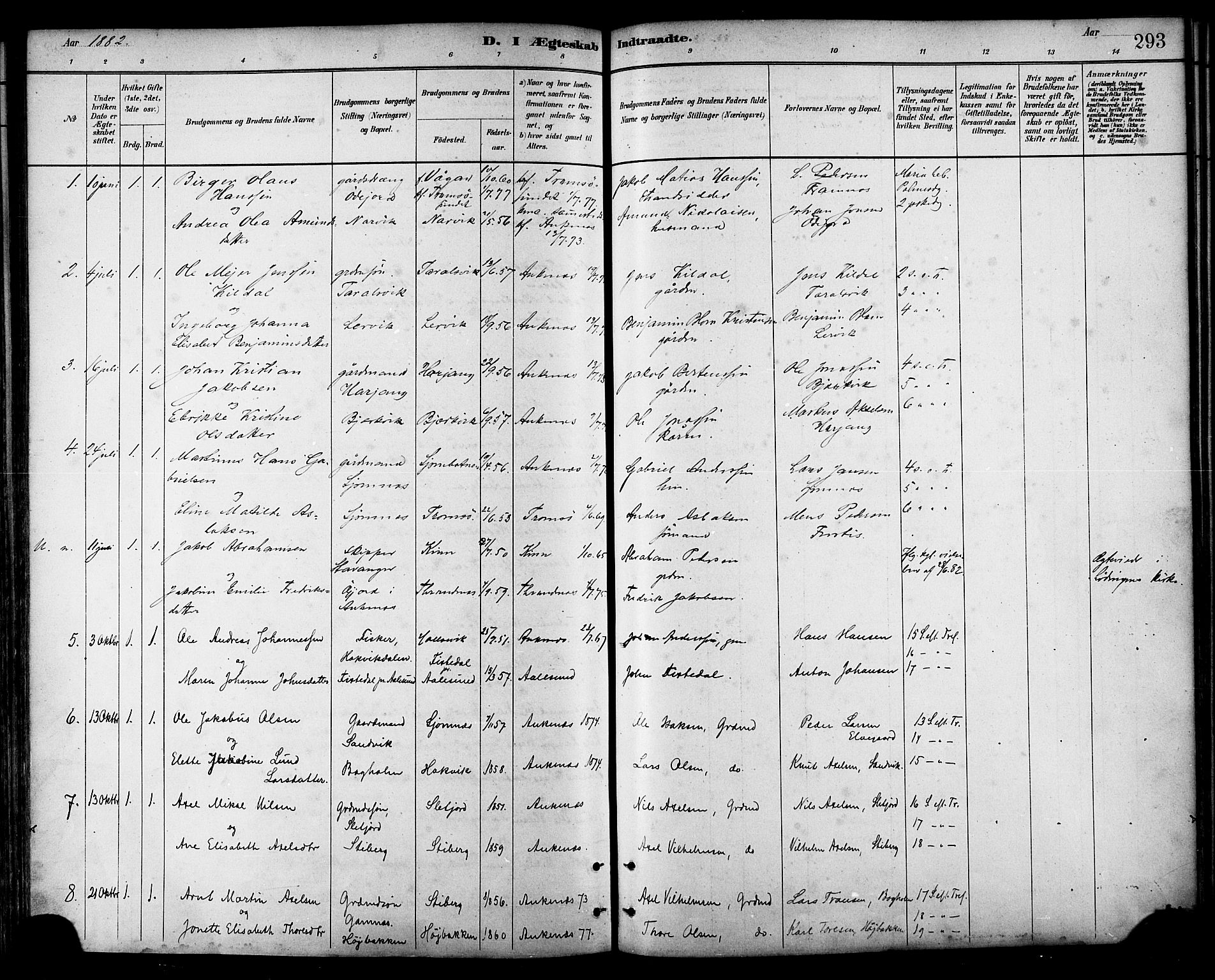 Ministerialprotokoller, klokkerbøker og fødselsregistre - Nordland, AV/SAT-A-1459/866/L0938: Parish register (official) no. 866A01, 1879-1893, p. 293