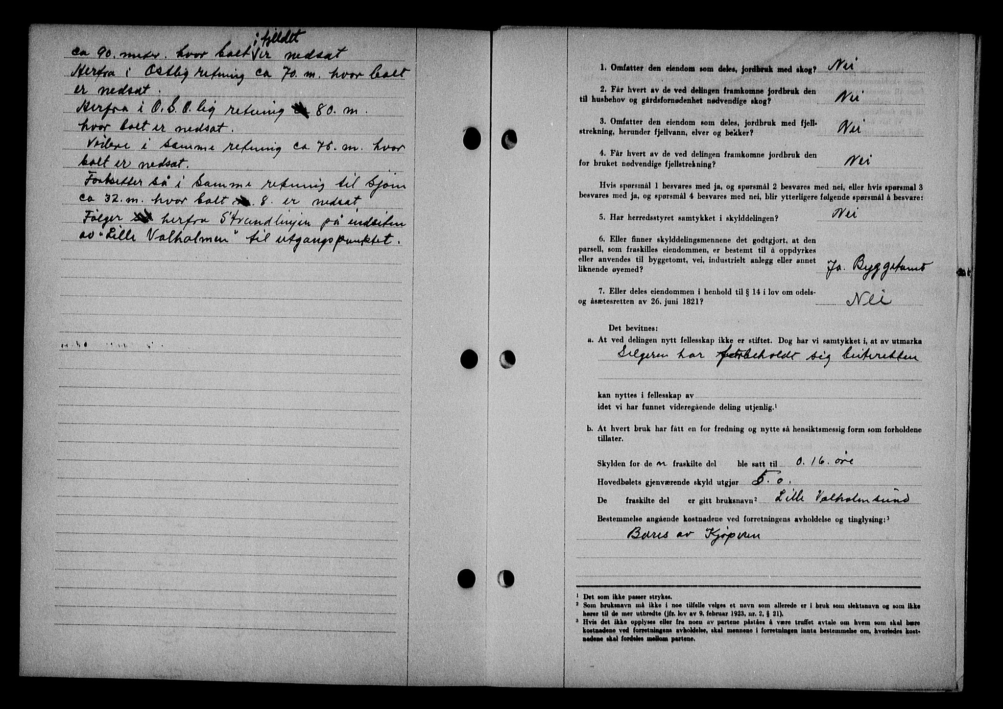 Vestre Nedenes/Sand sorenskriveri, SAK/1221-0010/G/Gb/Gba/L0053: Mortgage book no. A 6, 1944-1945, Diary no: : 530/1945