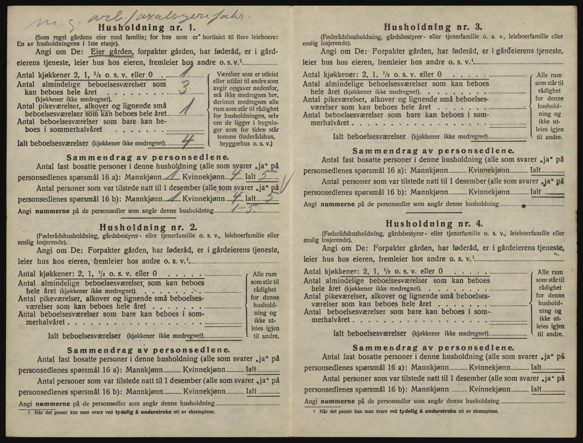 SAO, 1920 census for Glemmen, 1920, p. 2654