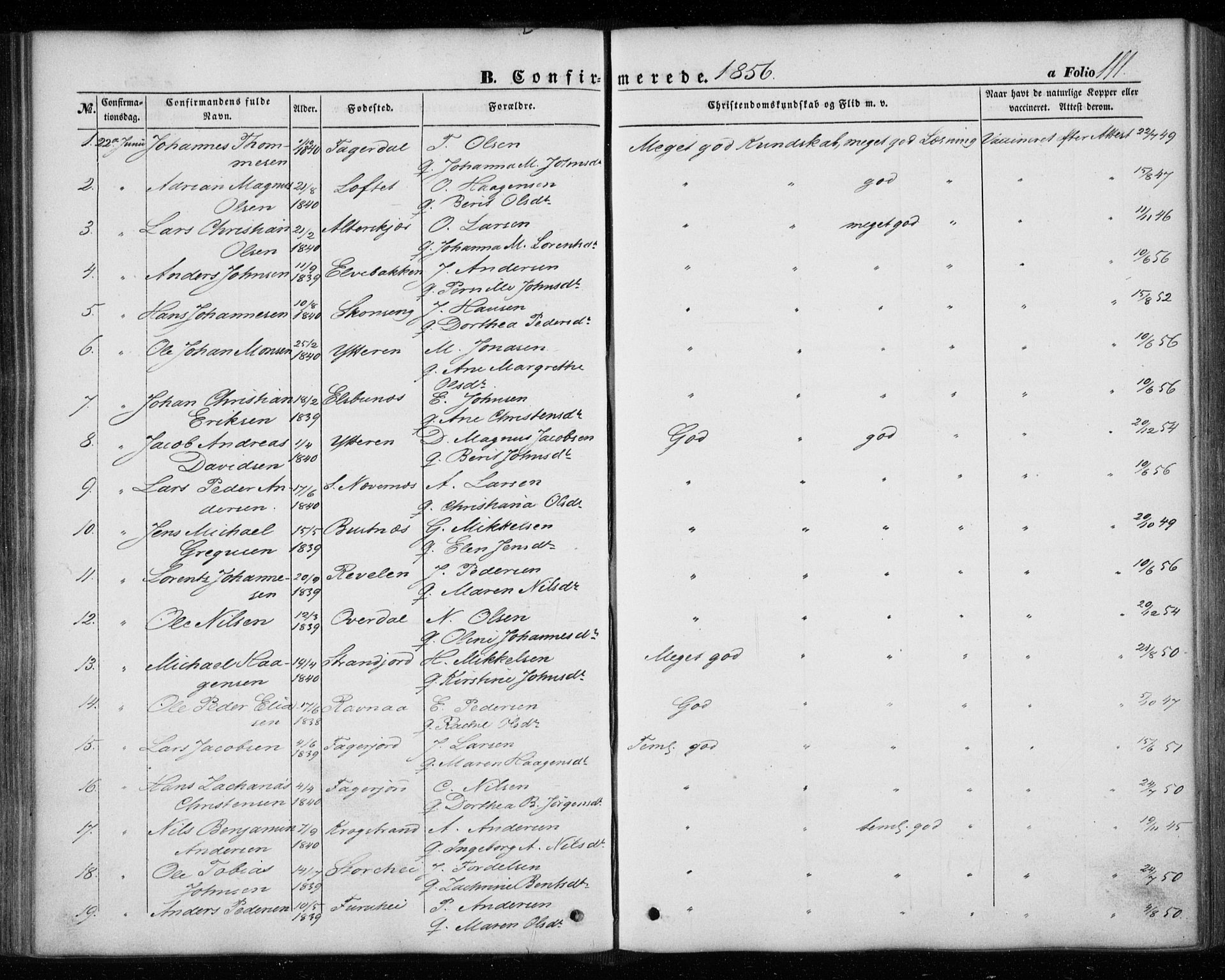 Ministerialprotokoller, klokkerbøker og fødselsregistre - Nordland, AV/SAT-A-1459/827/L0392: Parish register (official) no. 827A04, 1853-1866, p. 111