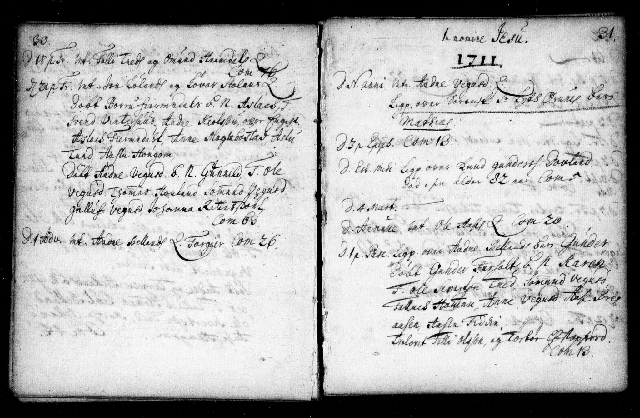 Herefoss sokneprestkontor, AV/SAK-1111-0019/F/Fa/Fab/L0001: Parish register (official) no. A 1, 1704-1779, p. 30-31