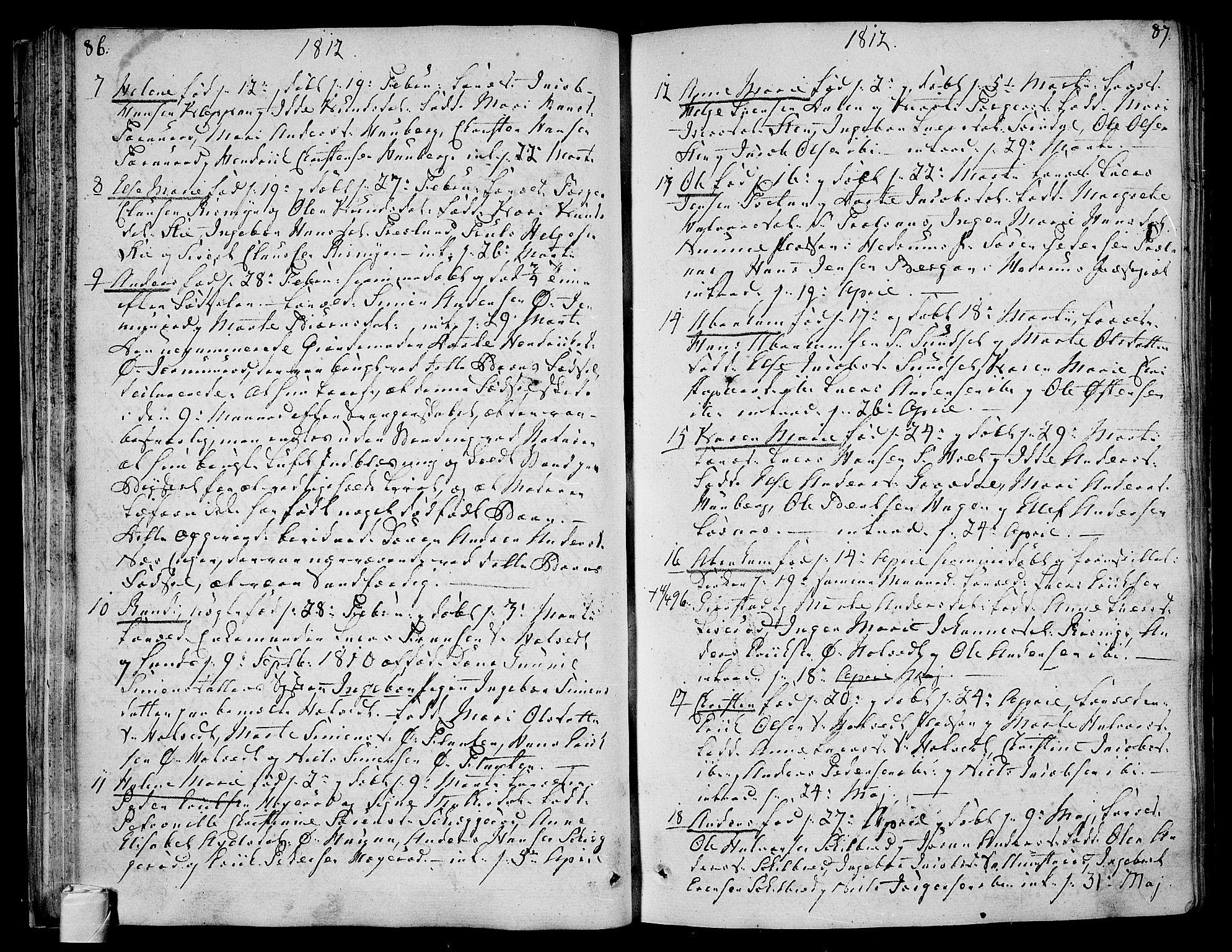 Andebu kirkebøker, AV/SAKO-A-336/F/Fa/L0003: Parish register (official) no. 3 /1, 1803-1828, p. 86-87