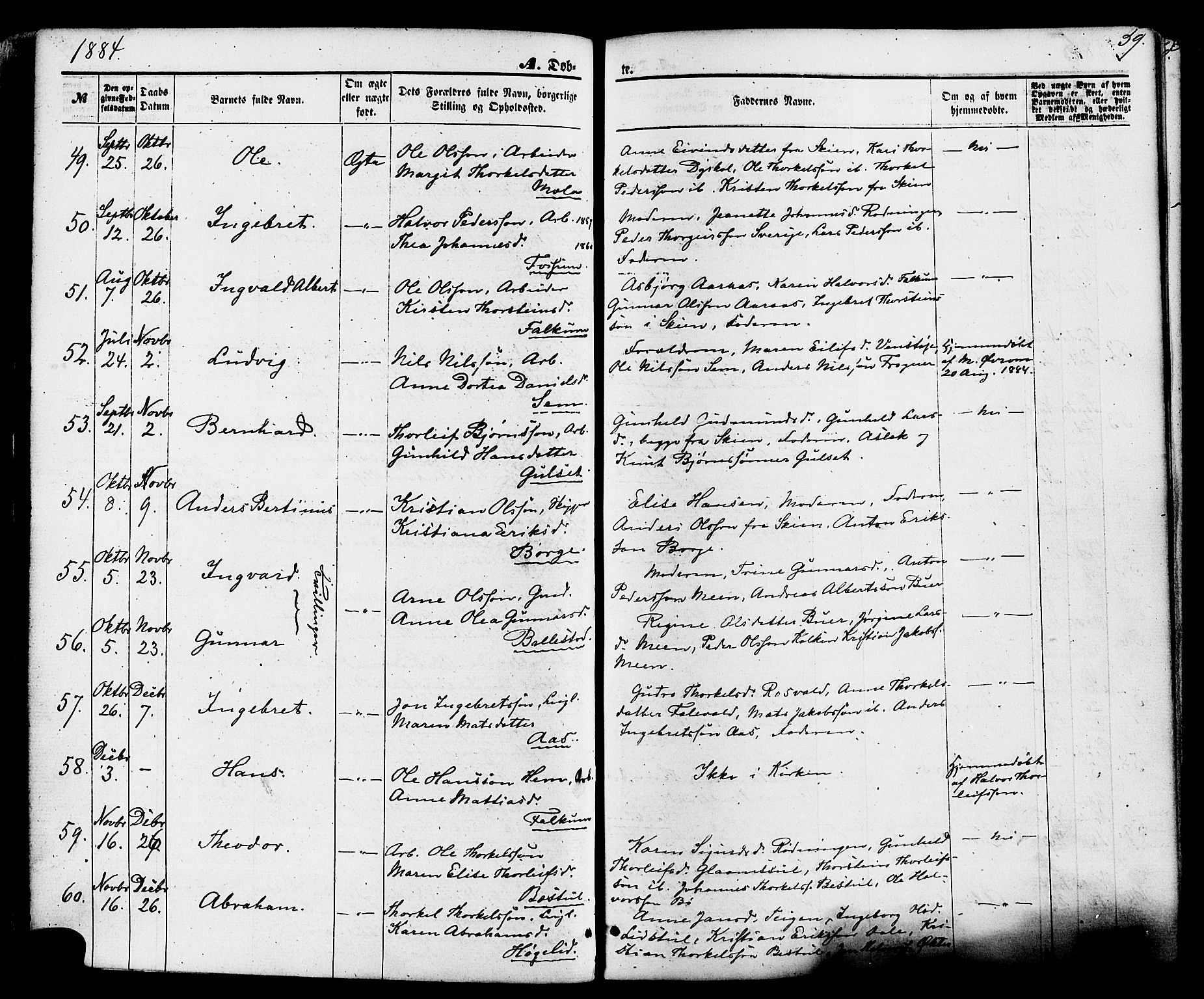 Gjerpen kirkebøker, AV/SAKO-A-265/F/Fa/L0009: Parish register (official) no. I 9, 1872-1885, p. 59