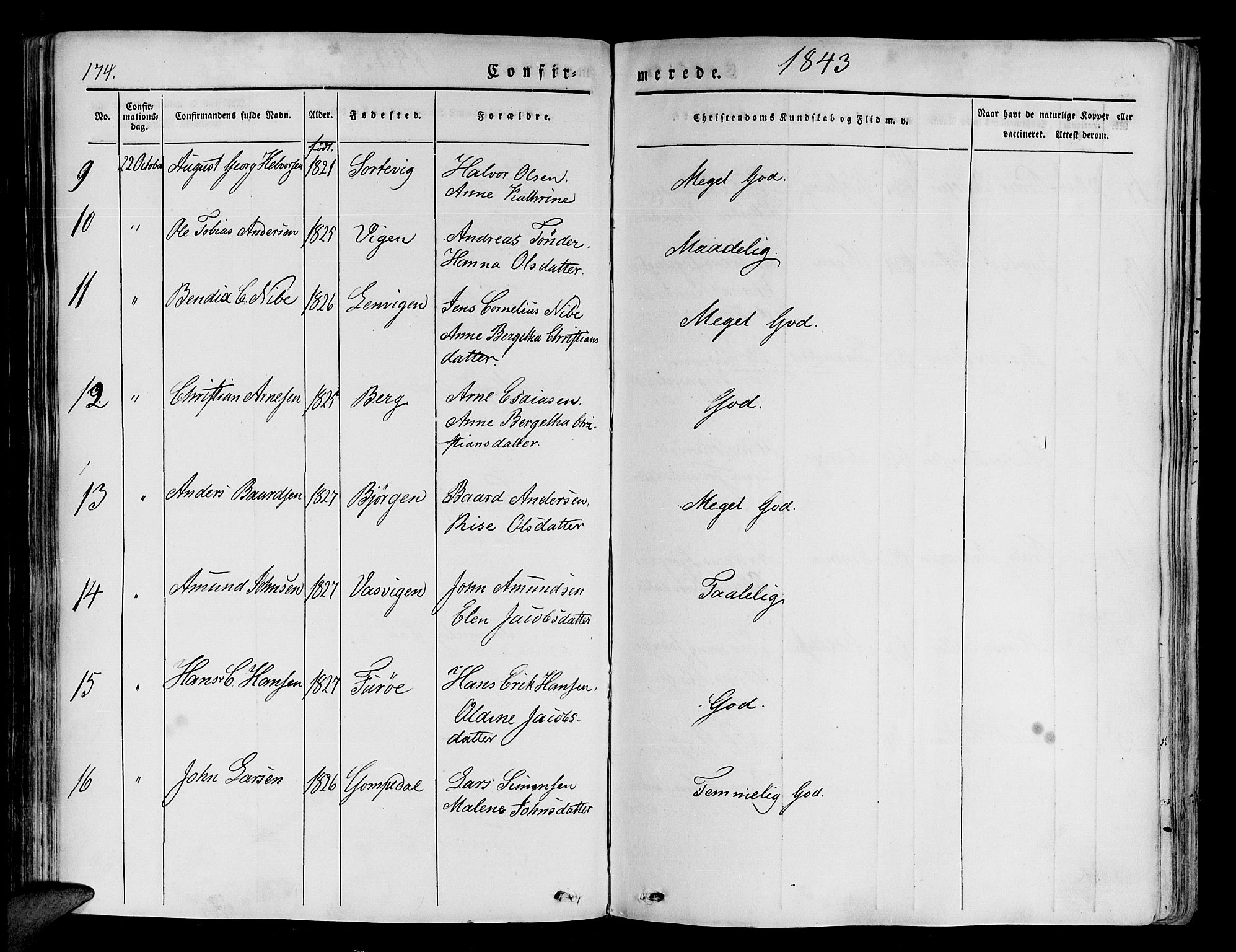 Tranøy sokneprestkontor, SATØ/S-1313/I/Ia/Iaa/L0005kirke: Parish register (official) no. 5, 1829-1844, p. 174