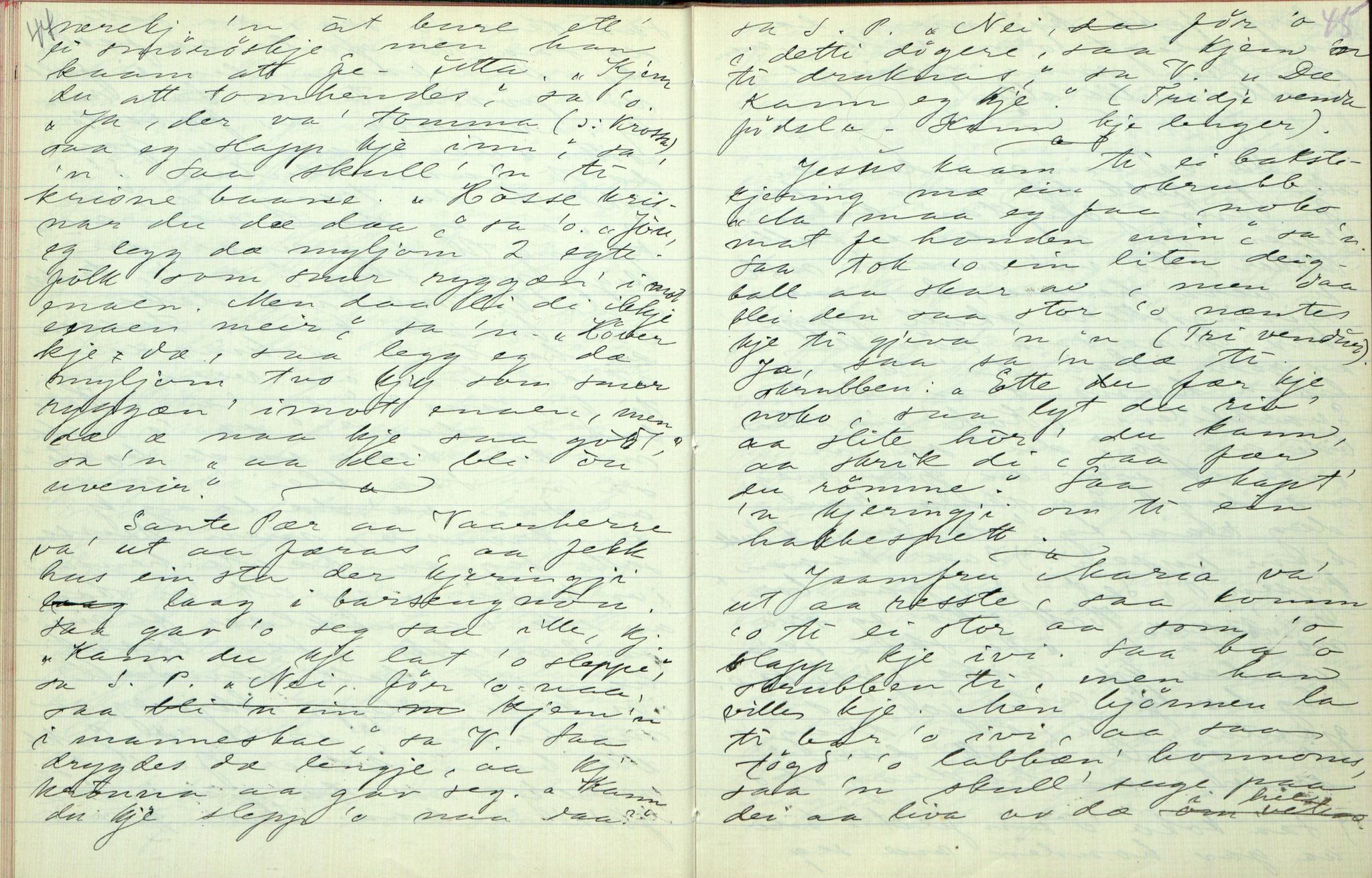Rikard Berge, TEMU/TGM-A-1003/F/L0003/0035: 061-100 Innholdslister / 93 Hjartdal, 1910, p. 44-45