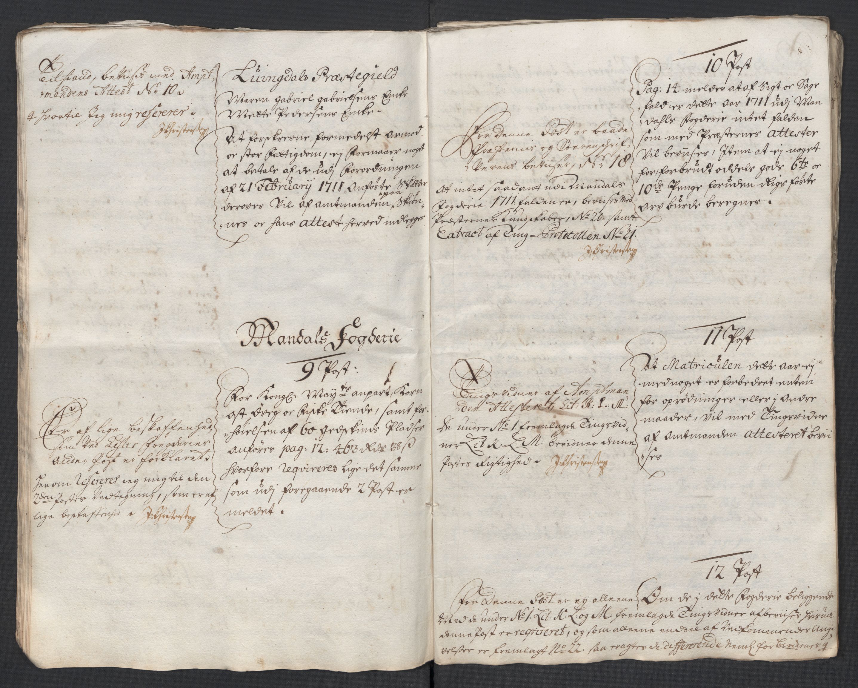 Rentekammeret inntil 1814, Reviderte regnskaper, Fogderegnskap, AV/RA-EA-4092/R43/L2557: Fogderegnskap Lista og Mandal, 1711-1713, p. 15