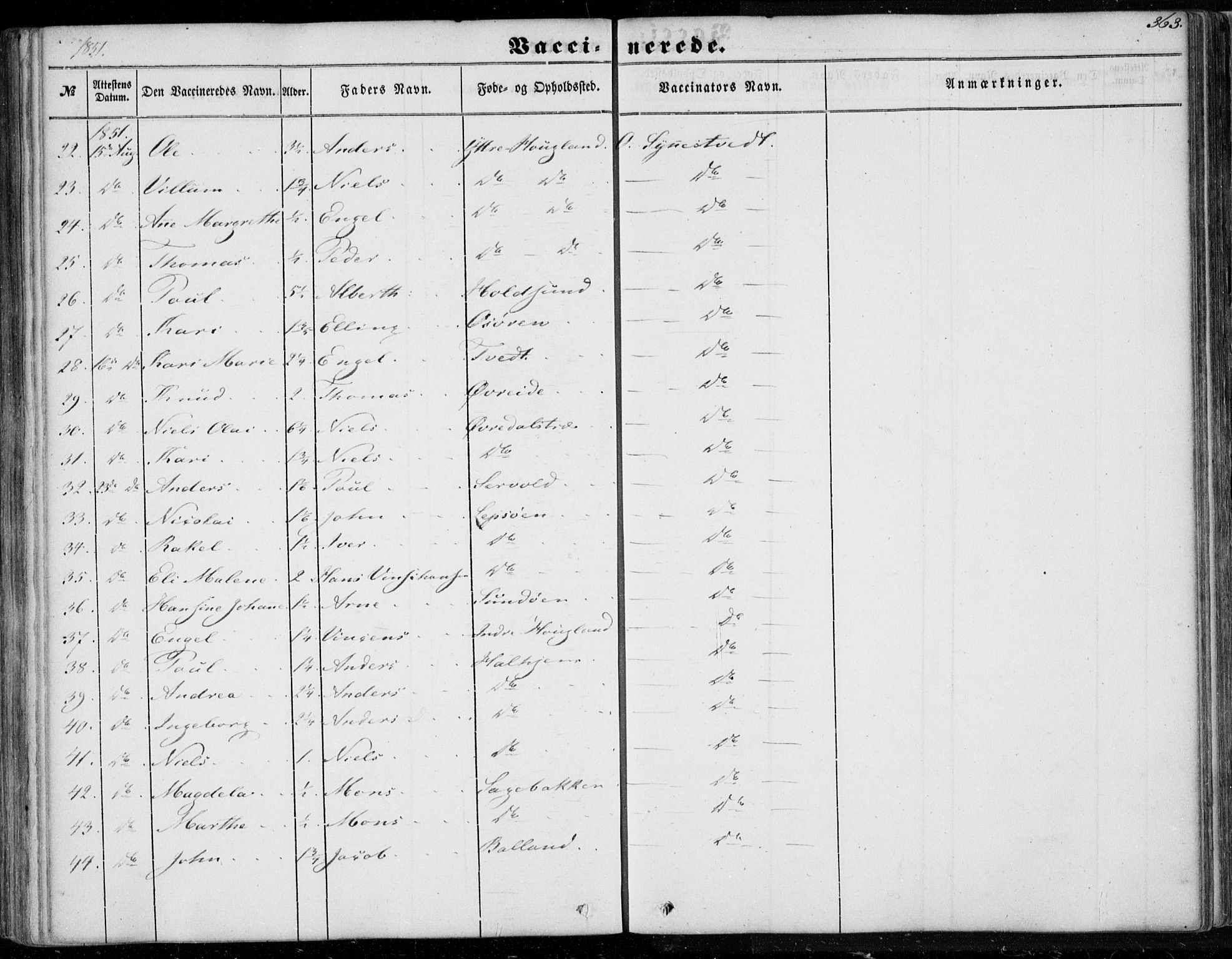 Os sokneprestembete, AV/SAB-A-99929: Parish register (official) no. A 16, 1851-1859, p. 363