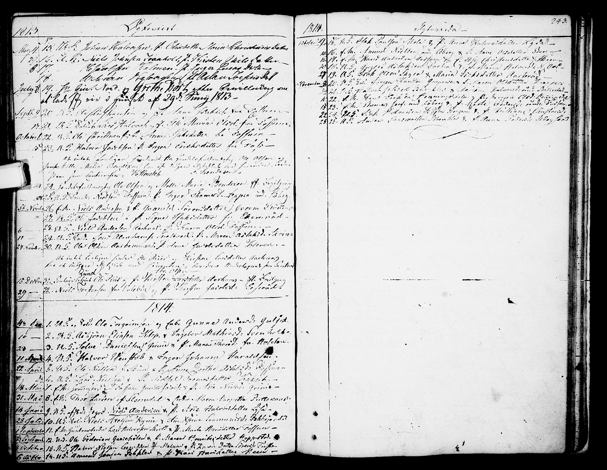 Gjerpen kirkebøker, SAKO/A-265/F/Fa/L0003: Parish register (official) no. I 3, 1796-1814, p. 243