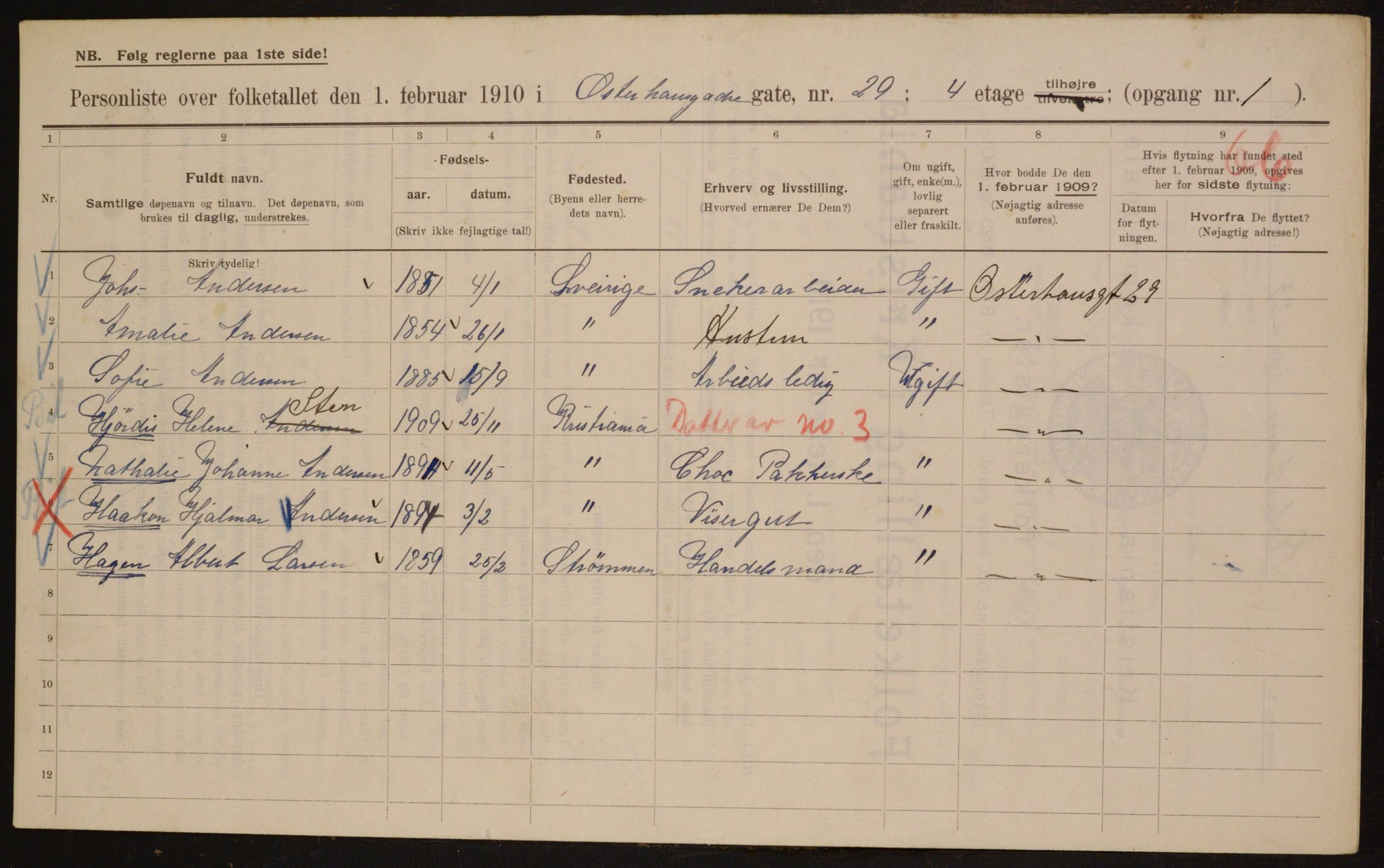 OBA, Municipal Census 1910 for Kristiania, 1910, p. 74769