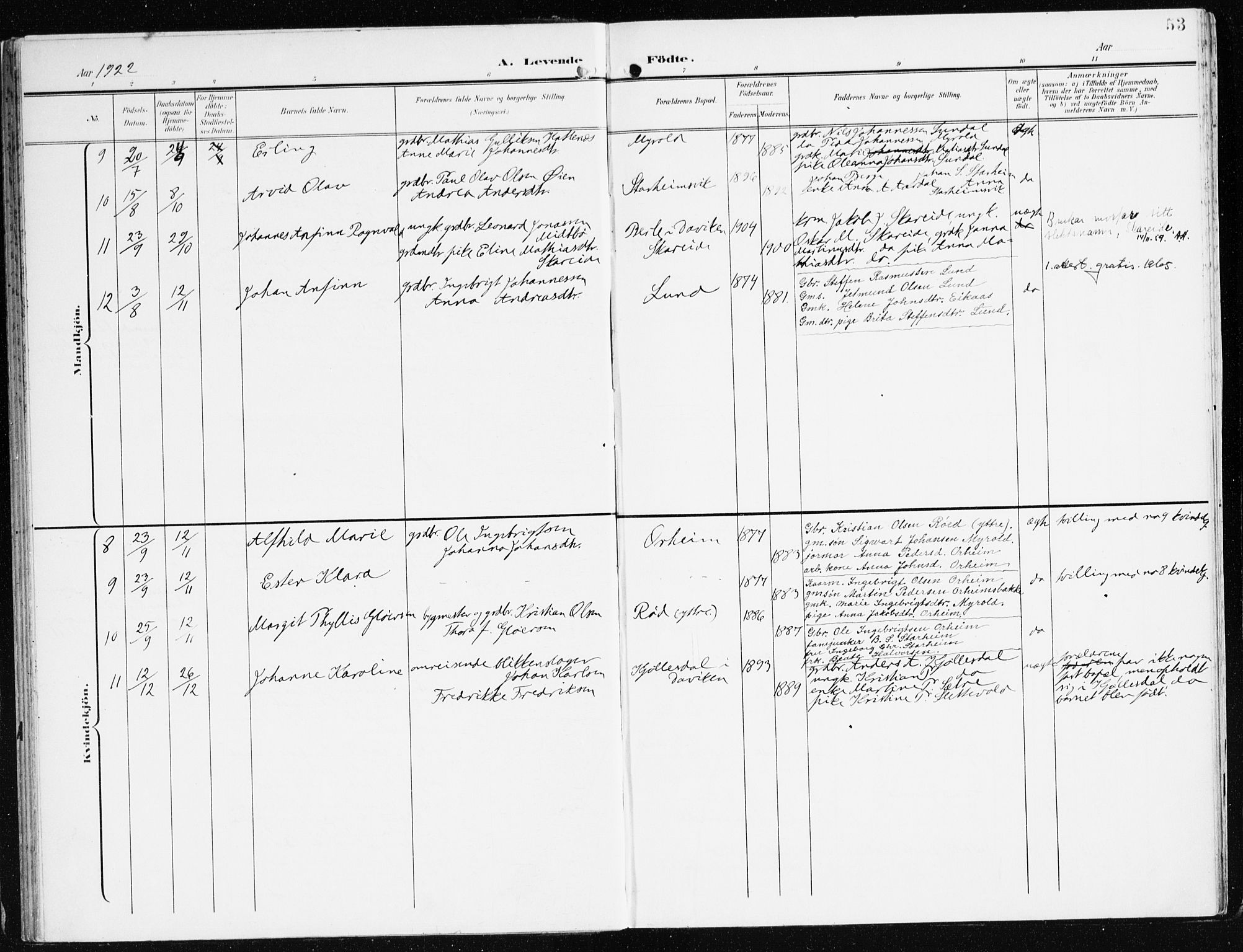 Eid sokneprestembete, AV/SAB-A-82301/H/Haa/Haac/L0002: Parish register (official) no. C 2, 1899-1927, p. 53