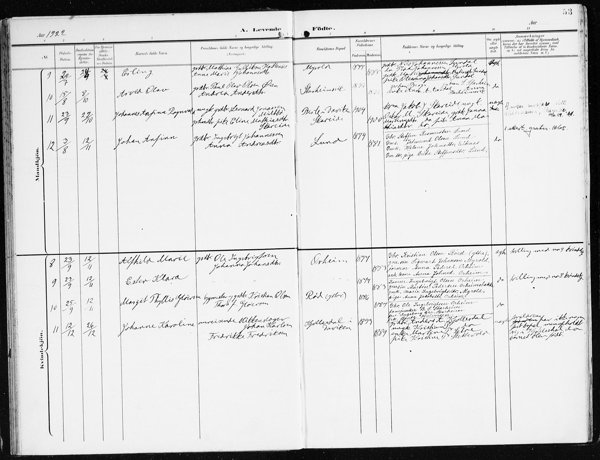 Eid sokneprestembete, SAB/A-82301/H/Haa/Haac/L0002: Parish register (official) no. C 2, 1899-1927, p. 53