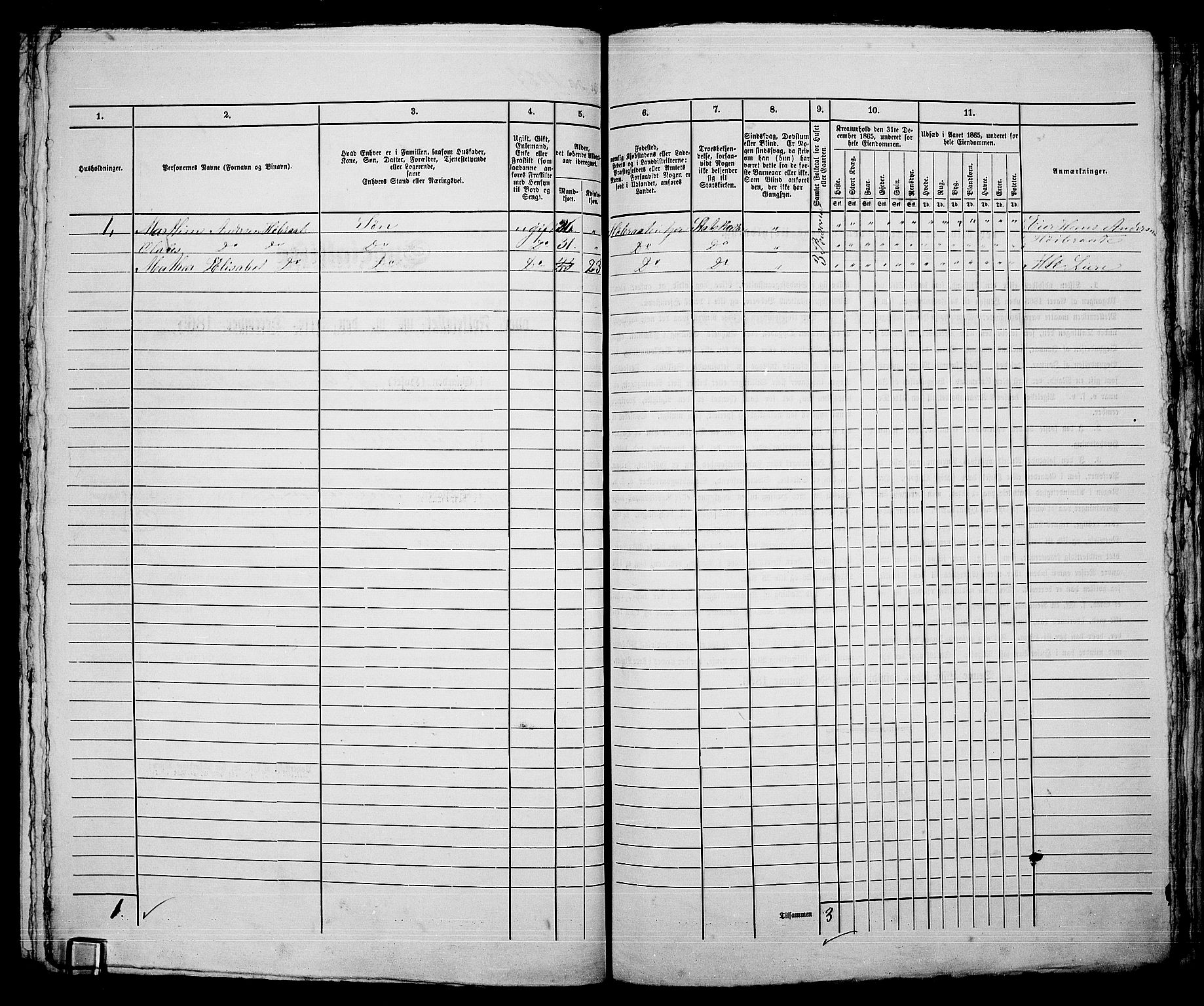 RA, 1865 census for Kristiania, 1865, p. 4309