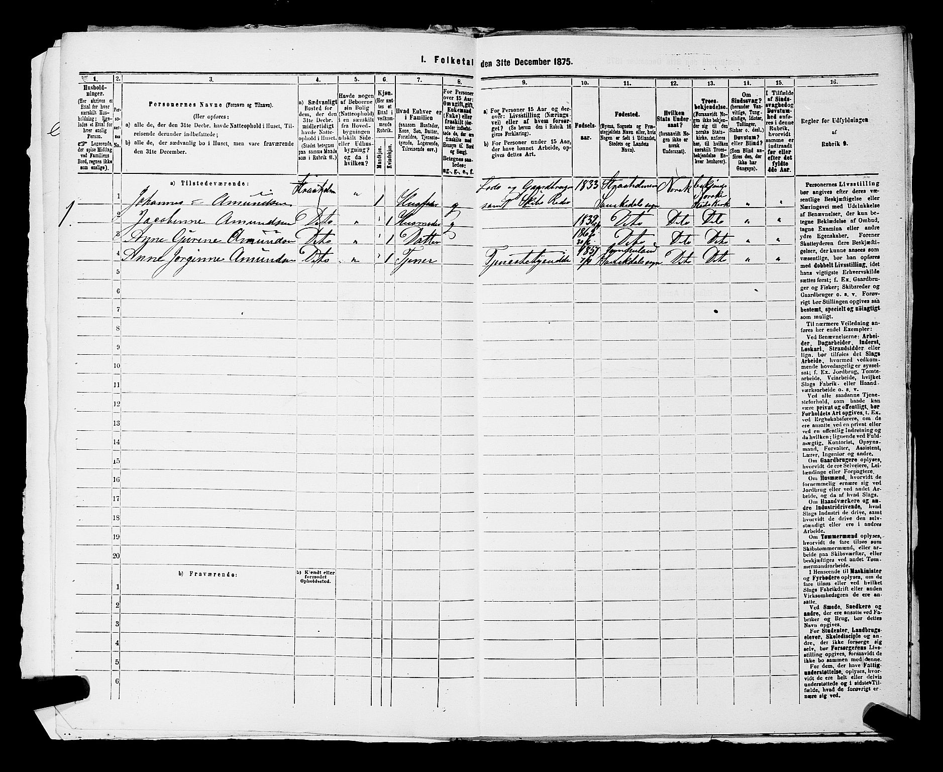 SAKO, 1875 census for 0816P Sannidal, 1875, p. 2264