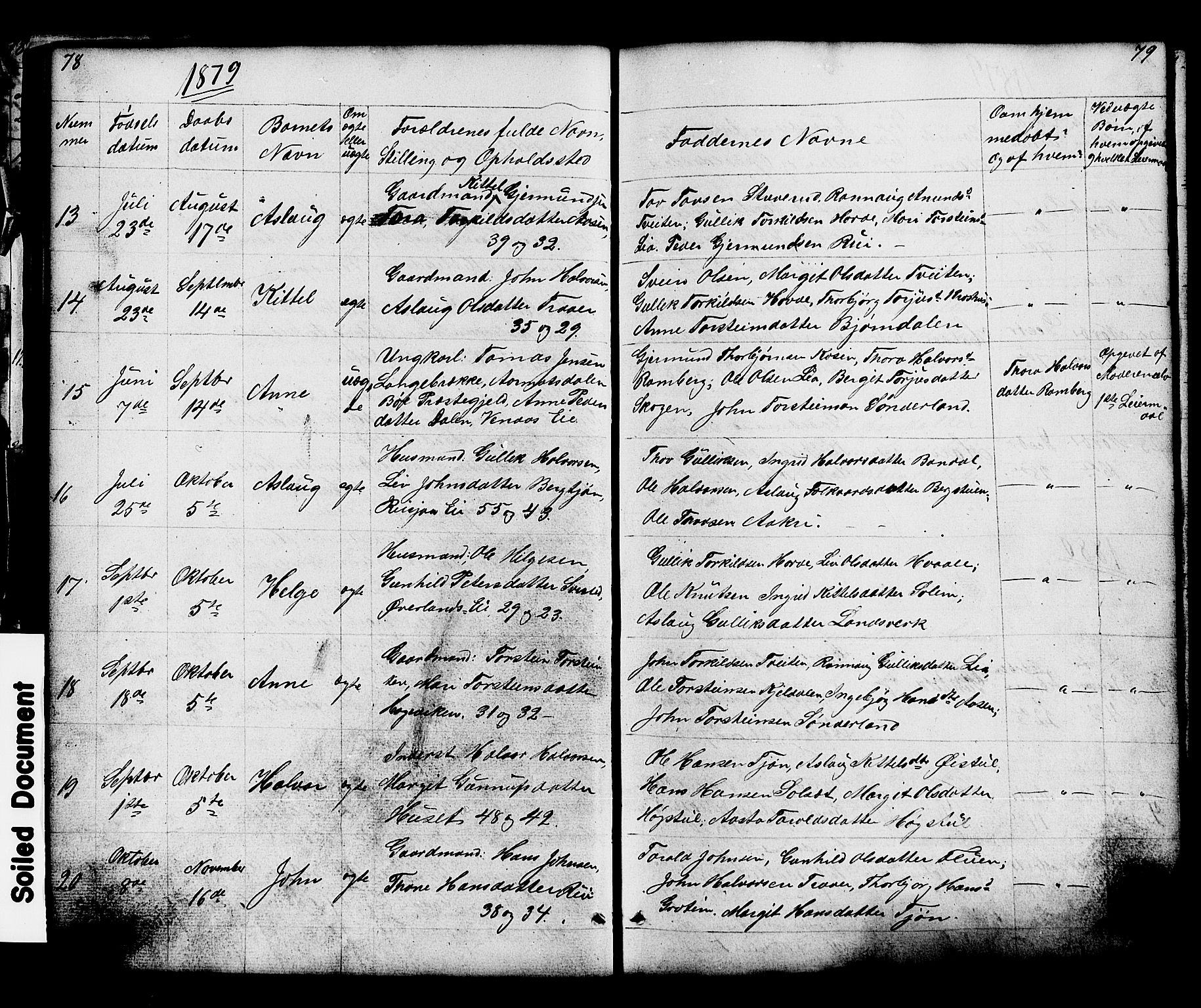 Hjartdal kirkebøker, SAKO/A-270/G/Gc/L0002: Parish register (copy) no. III 2, 1854-1890, p. 78-79