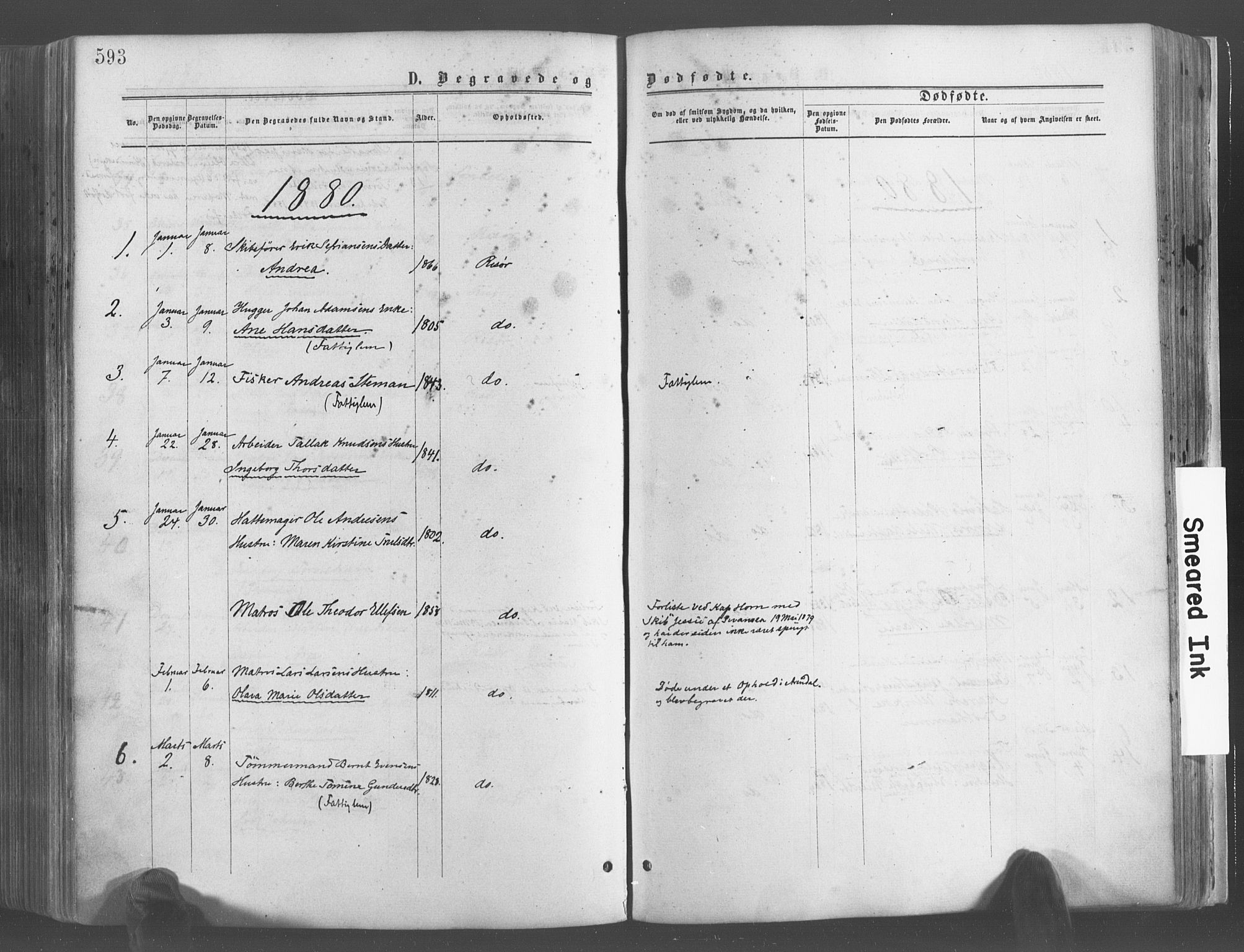 Risør sokneprestkontor, SAK/1111-0035/F/Fa/L0004: Parish register (official) no. A 4, 1865-1882, p. 593