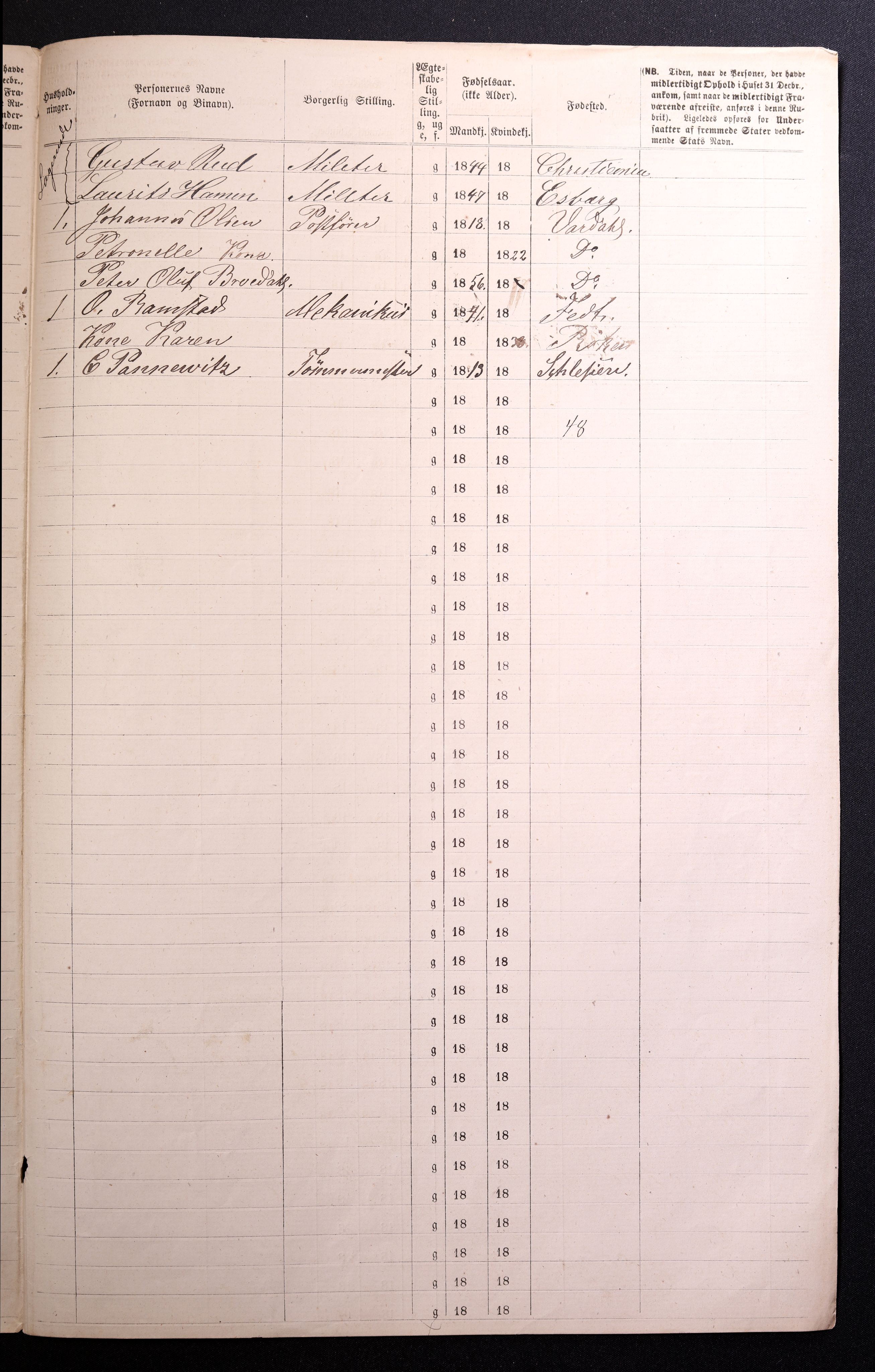 RA, 1870 census for 0301 Kristiania, 1870, p. 1297