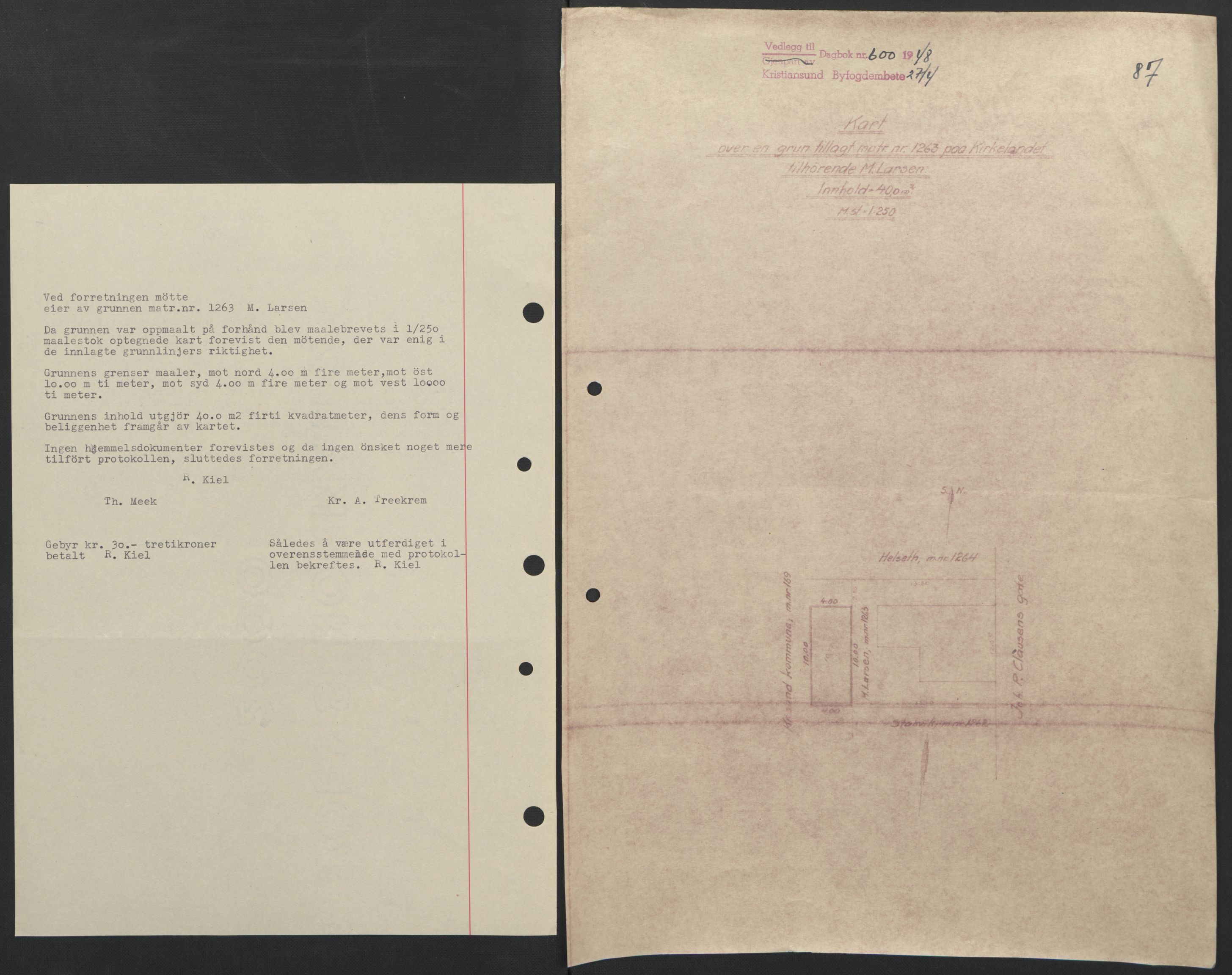Kristiansund byfogd, AV/SAT-A-4587/A/27: Mortgage book no. 42, 1947-1950, Diary no: : 600/1948