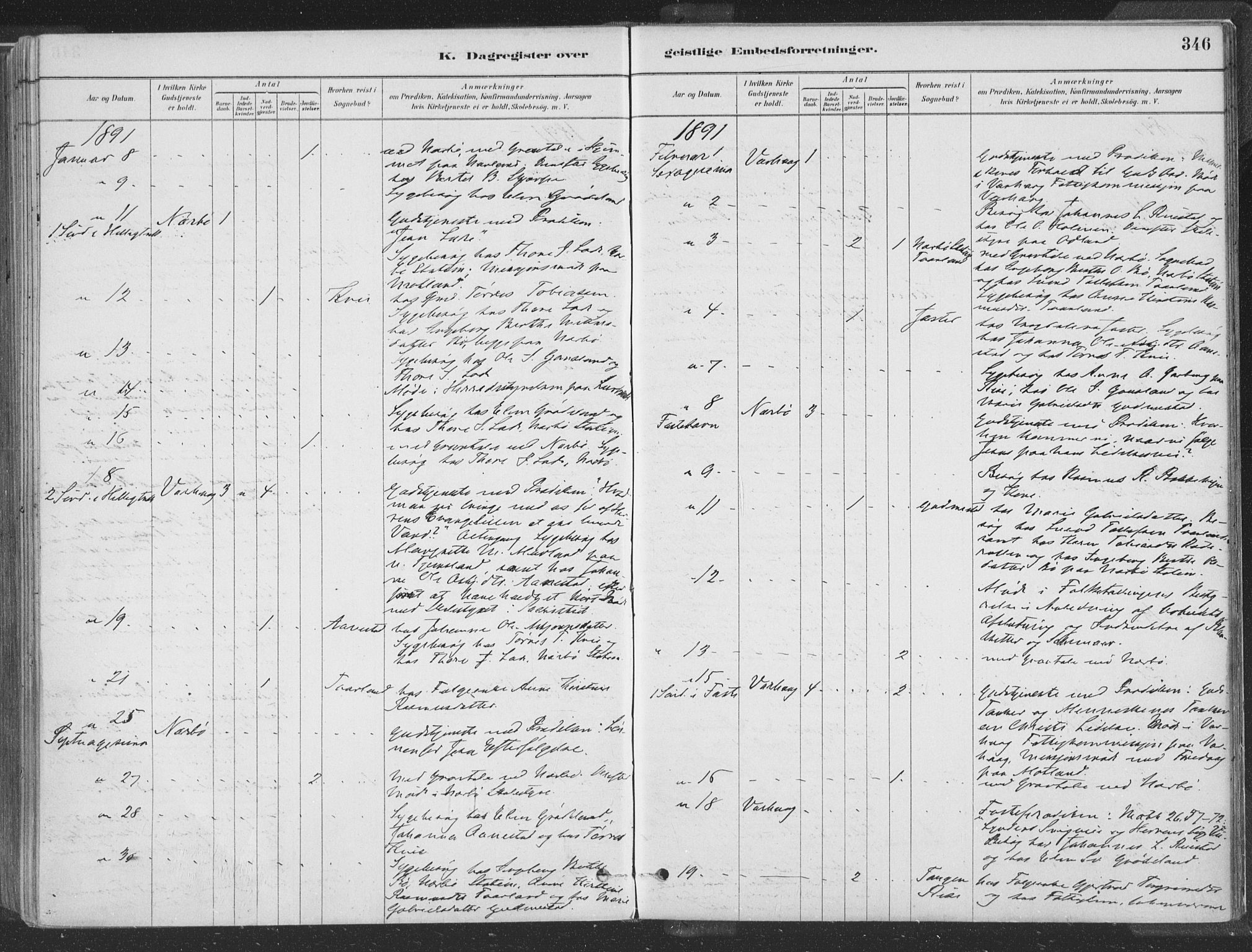 Hå sokneprestkontor, SAST/A-101801/001/30BA/L0010: Parish register (official) no. A 9, 1879-1896, p. 346
