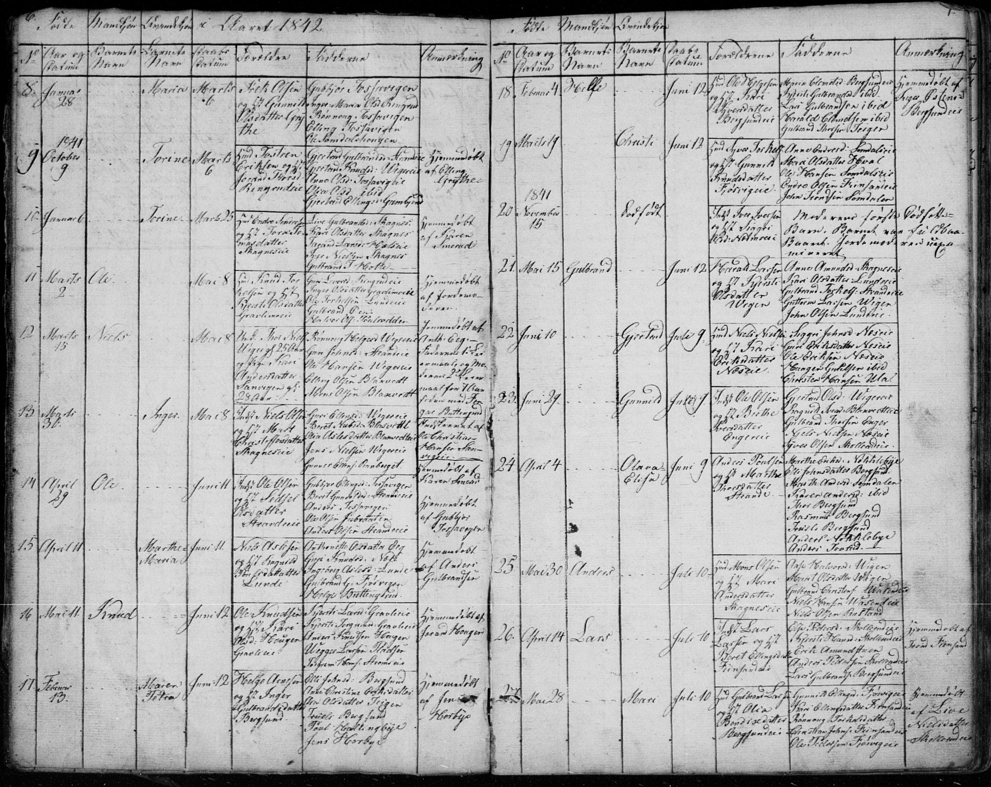 Ådal kirkebøker, SAKO/A-248/G/Ga/L0002: Parish register (copy) no. I 2, 1840-1861, p. 6-7