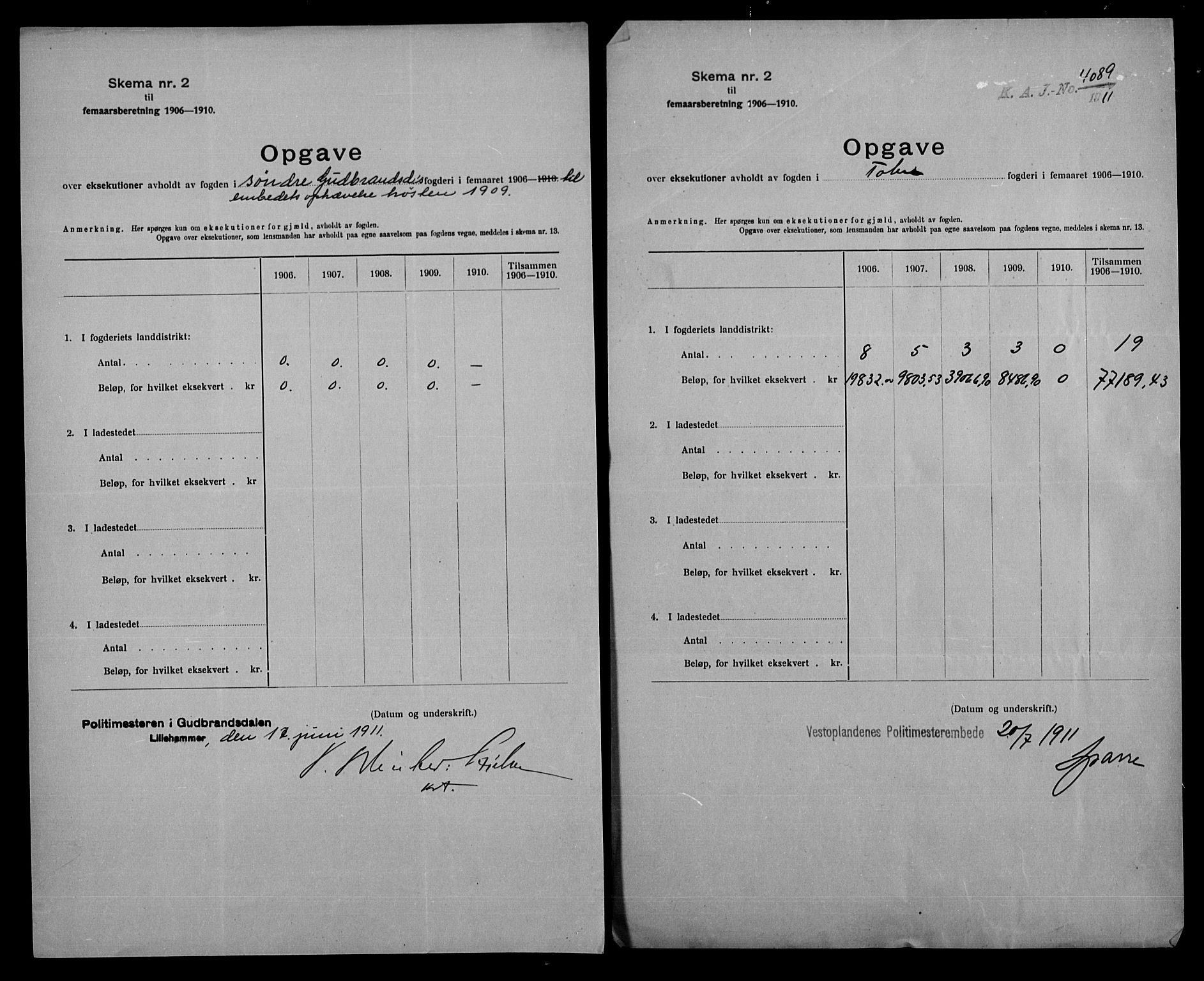 Statistisk sentralbyrå, Næringsøkonomiske emner, Generelt - Amtmennenes femårsberetninger, AV/RA-S-2233/F/Fa/L0106: --, 1906-1910, p. 4