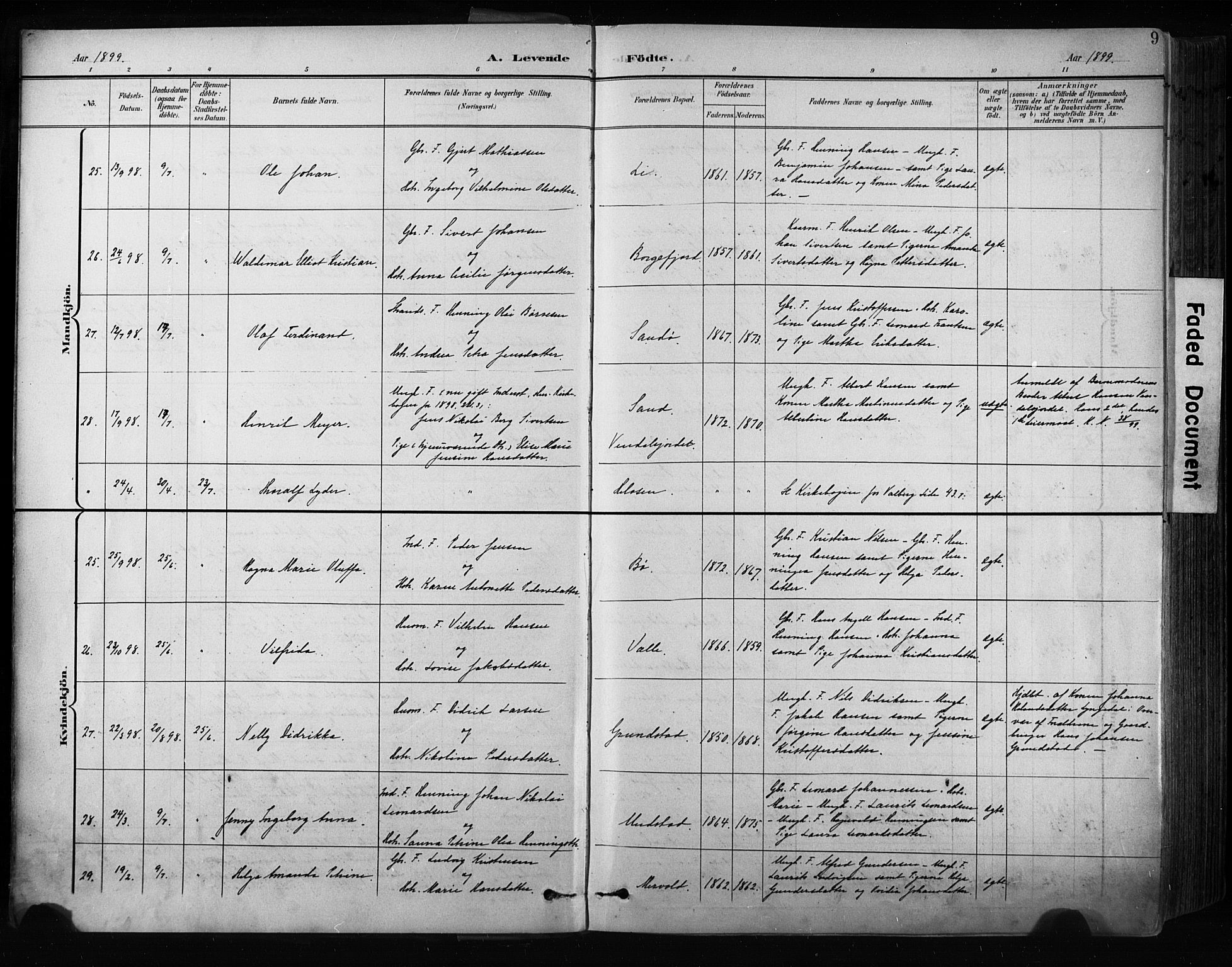 Ministerialprotokoller, klokkerbøker og fødselsregistre - Nordland, AV/SAT-A-1459/880/L1134: Parish register (official) no. 880A08, 1899-1908, p. 9