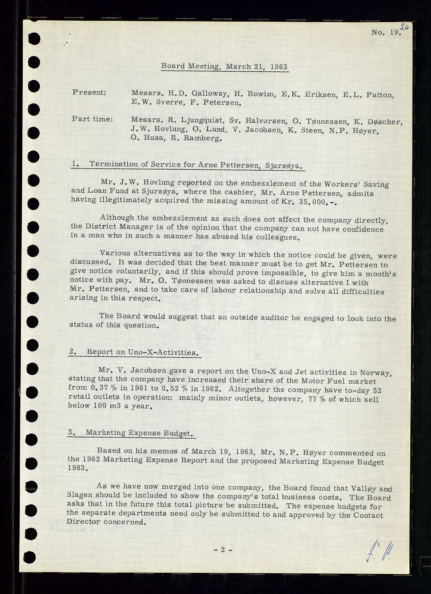 Pa 0982 - Esso Norge A/S, AV/SAST-A-100448/A/Aa/L0001/0004: Den administrerende direksjon Board minutes (styrereferater) / Den administrerende direksjon Board minutes (styrereferater), 1963-1964, p. 235