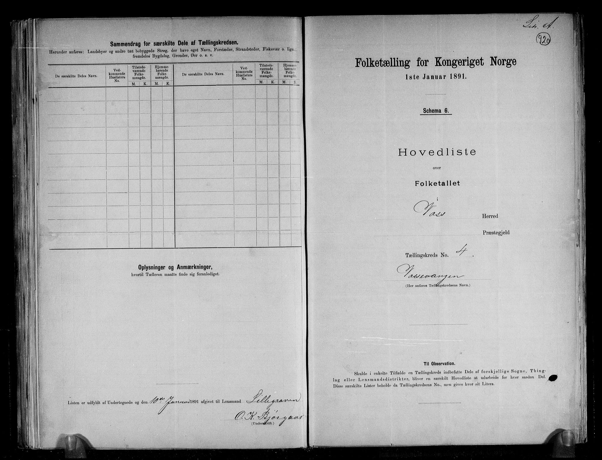 RA, 1891 census for 1235 Voss, 1891, p. 12