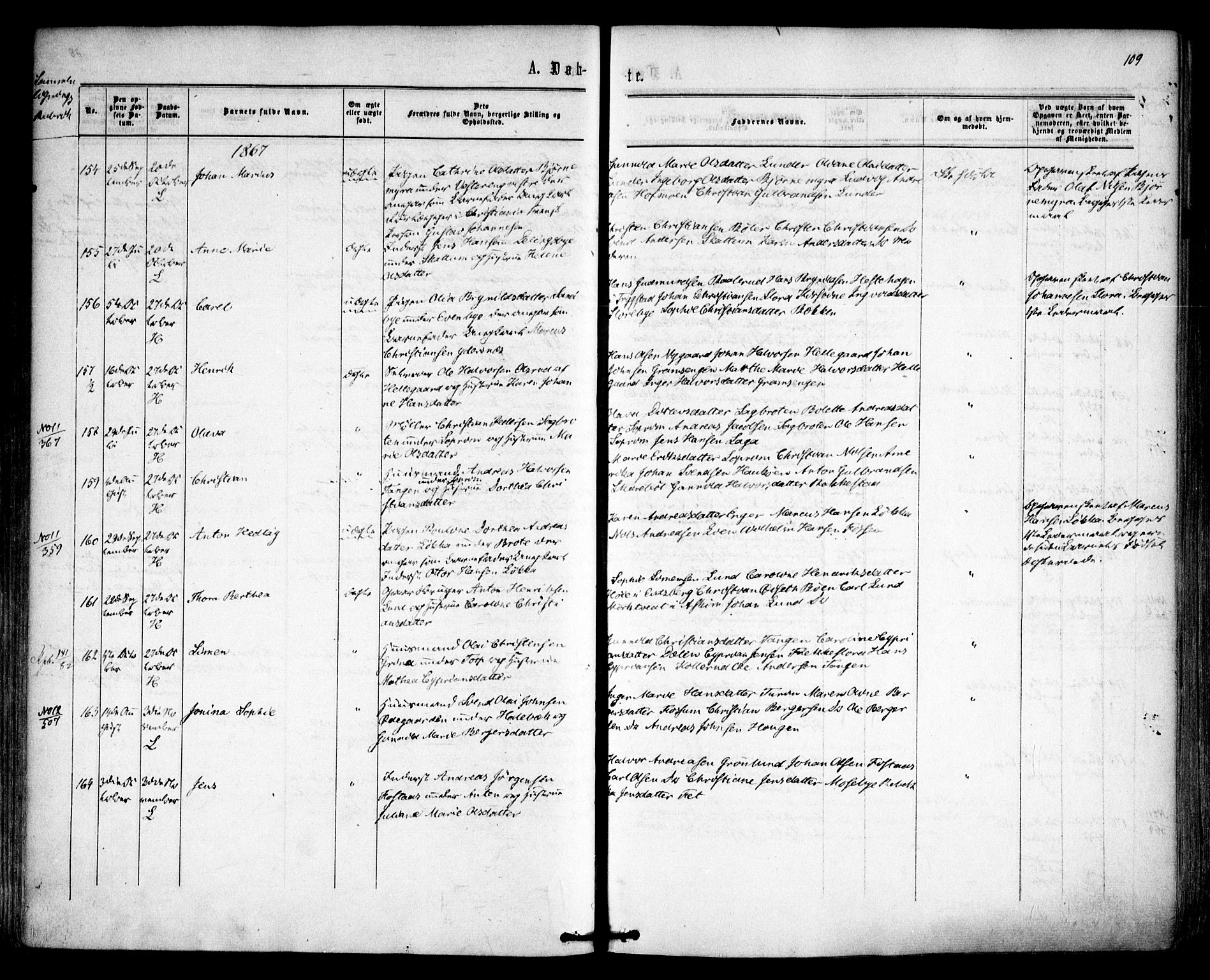 Høland prestekontor Kirkebøker, AV/SAO-A-10346a/F/Fa/L0011: Parish register (official) no. I 11, 1862-1869, p. 109