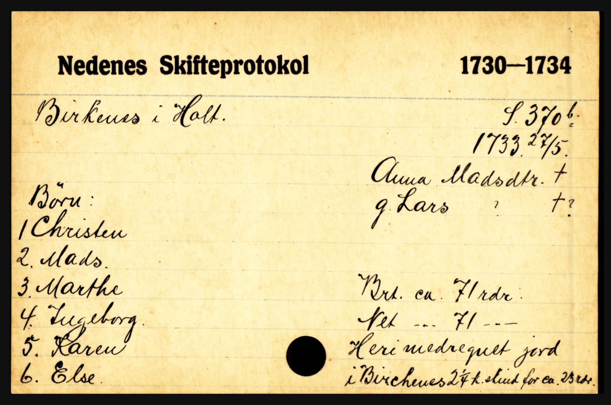 Nedenes sorenskriveri før 1824, AV/SAK-1221-0007/H, p. 2649