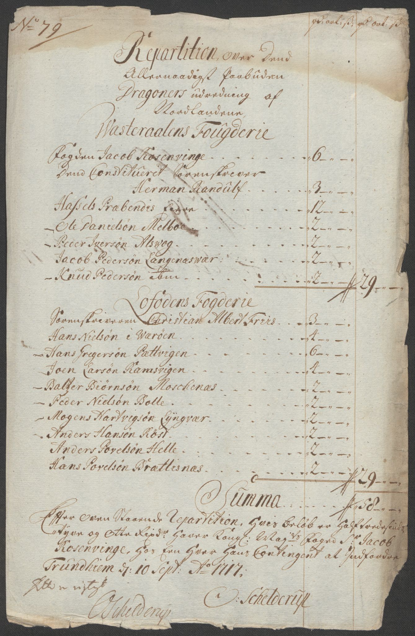 Rentekammeret inntil 1814, Reviderte regnskaper, Fogderegnskap, AV/RA-EA-4092/R67/L4684: Fogderegnskap Vesterålen, Andenes og Lofoten, 1718, p. 189