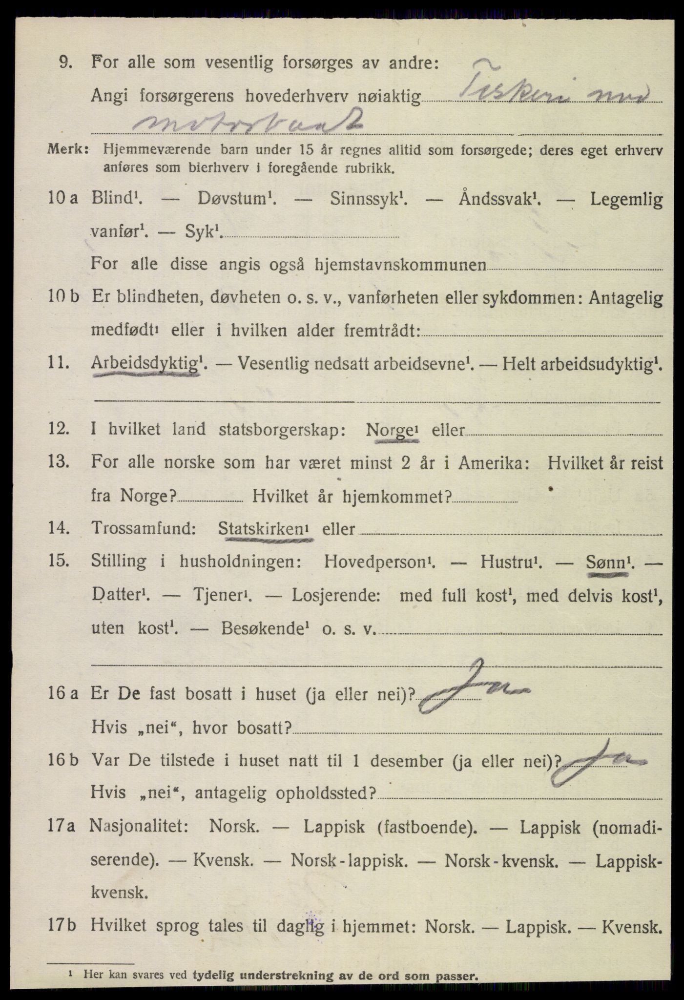 SAT, 1920 census for Lurøy, 1920, p. 1816