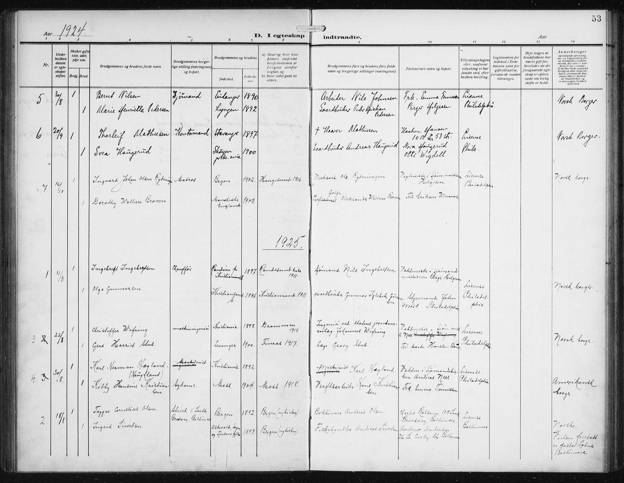 Den norske sjømannsmisjon i utlandet/Philadelphia, AV/SAB-SAB/PA-0113/H/Ha/L0001: Parish register (official) no. A 1, 1912-1931, p. 53