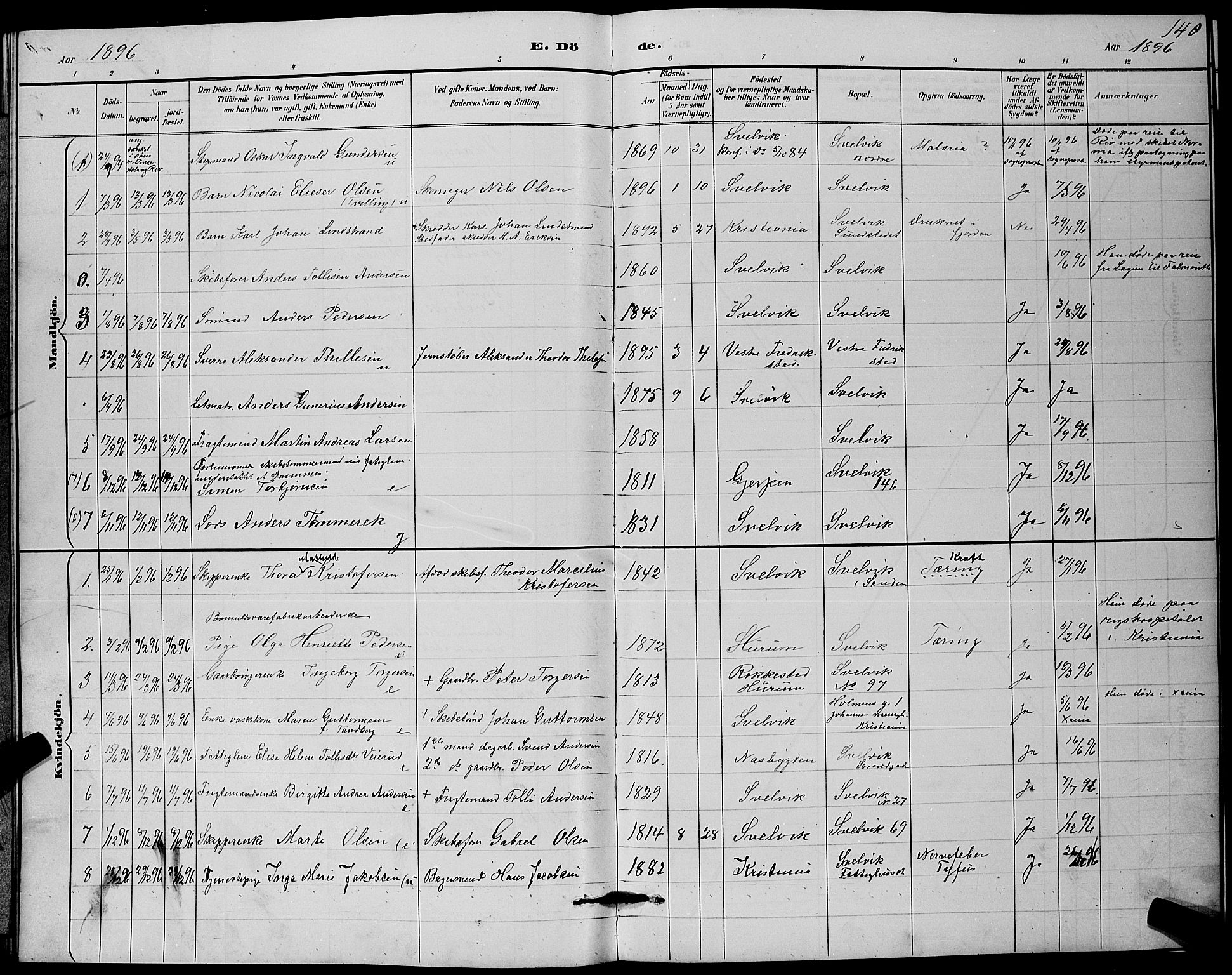 Strømm kirkebøker, AV/SAKO-A-322/G/Gb/L0001: Parish register (copy) no. II 1, 1889-1896, p. 140