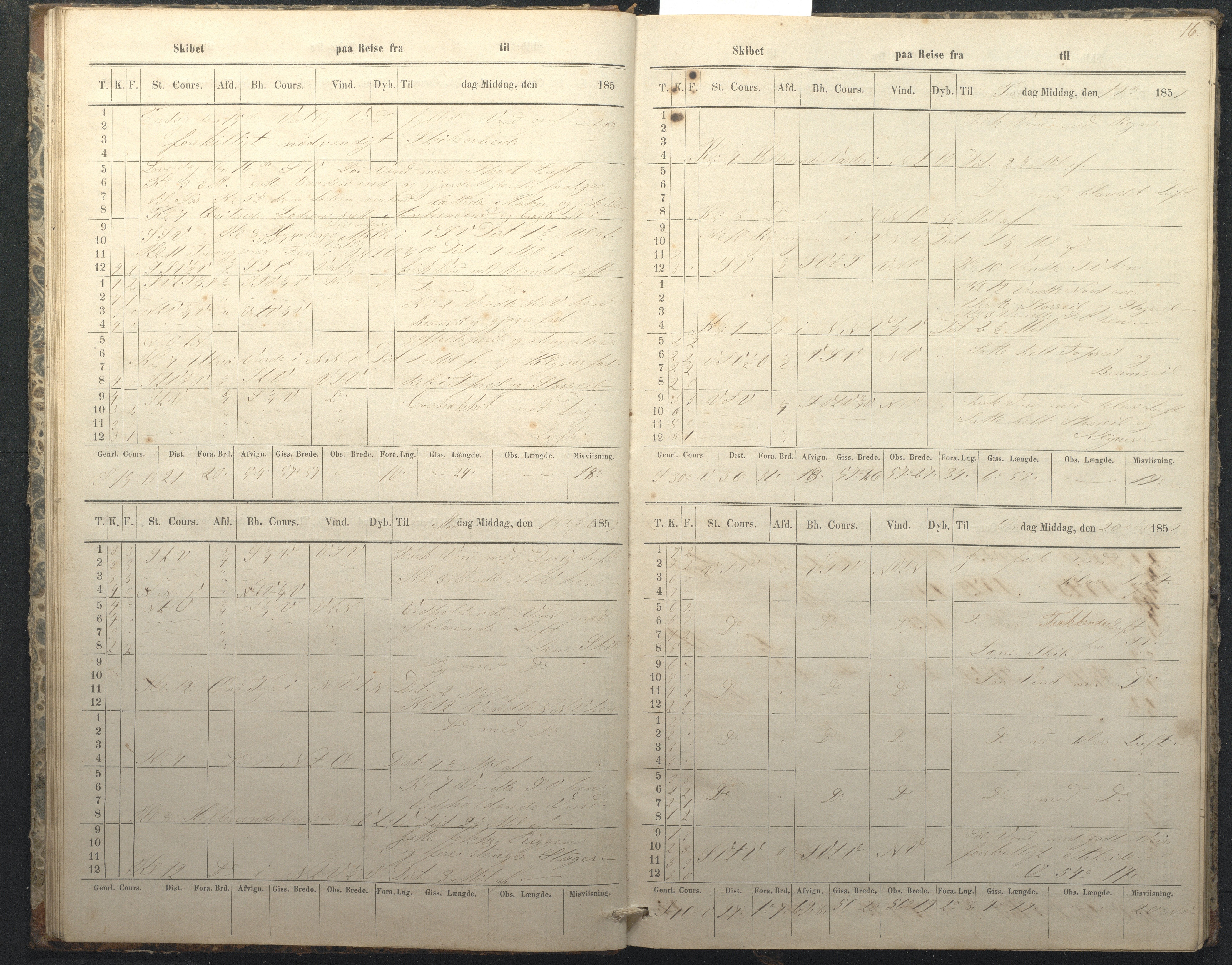 C & P Pedersens Rederi, AAKS/PA-2832/F/F01/L0001: Skibsjournal for Skonnerten Ørnen, 1859-1862, p. 16