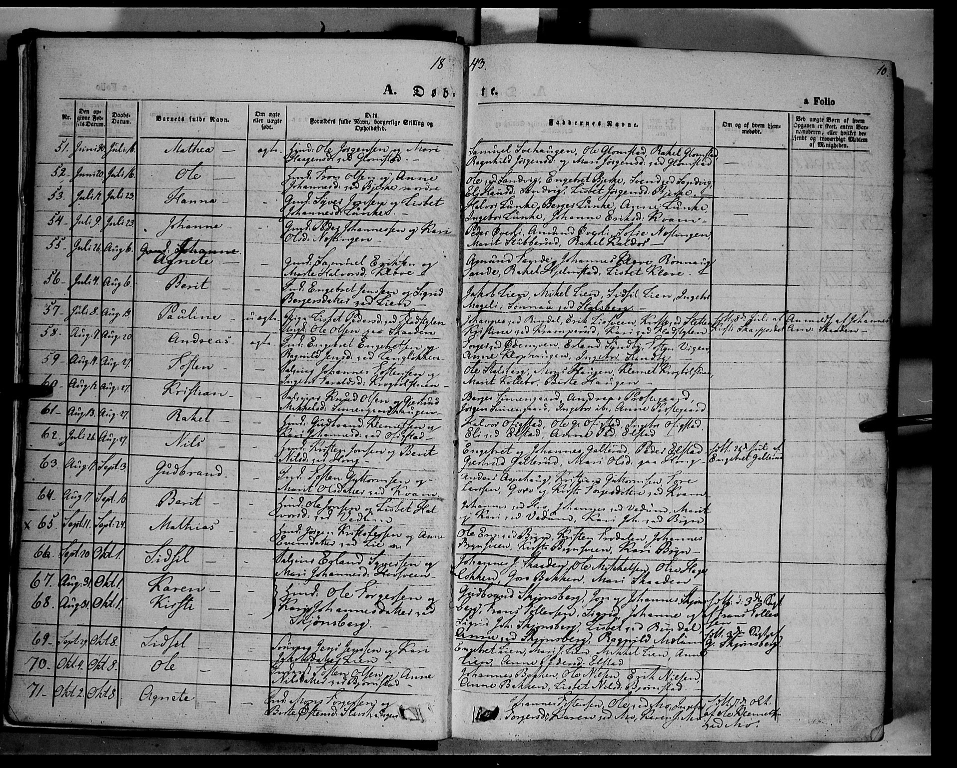 Øyer prestekontor, AV/SAH-PREST-084/H/Ha/Haa/L0005: Parish register (official) no. 5, 1842-1857, p. 10