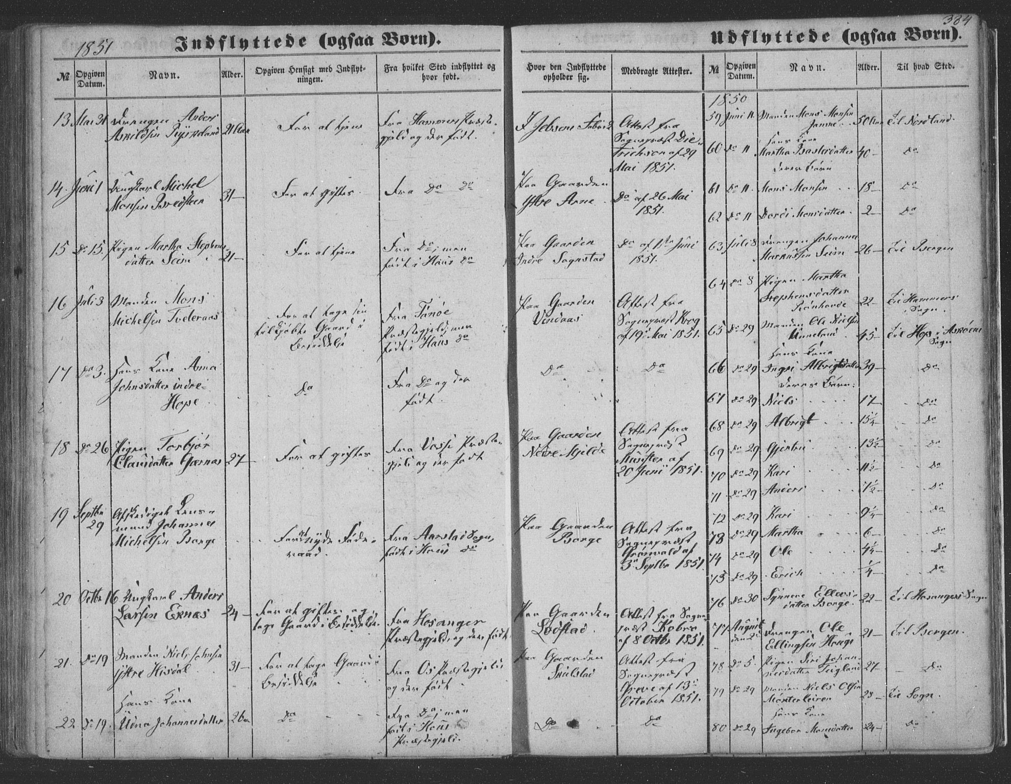 Haus sokneprestembete, AV/SAB-A-75601/H/Haa: Parish register (official) no. A 16 II, 1848-1857, p. 384