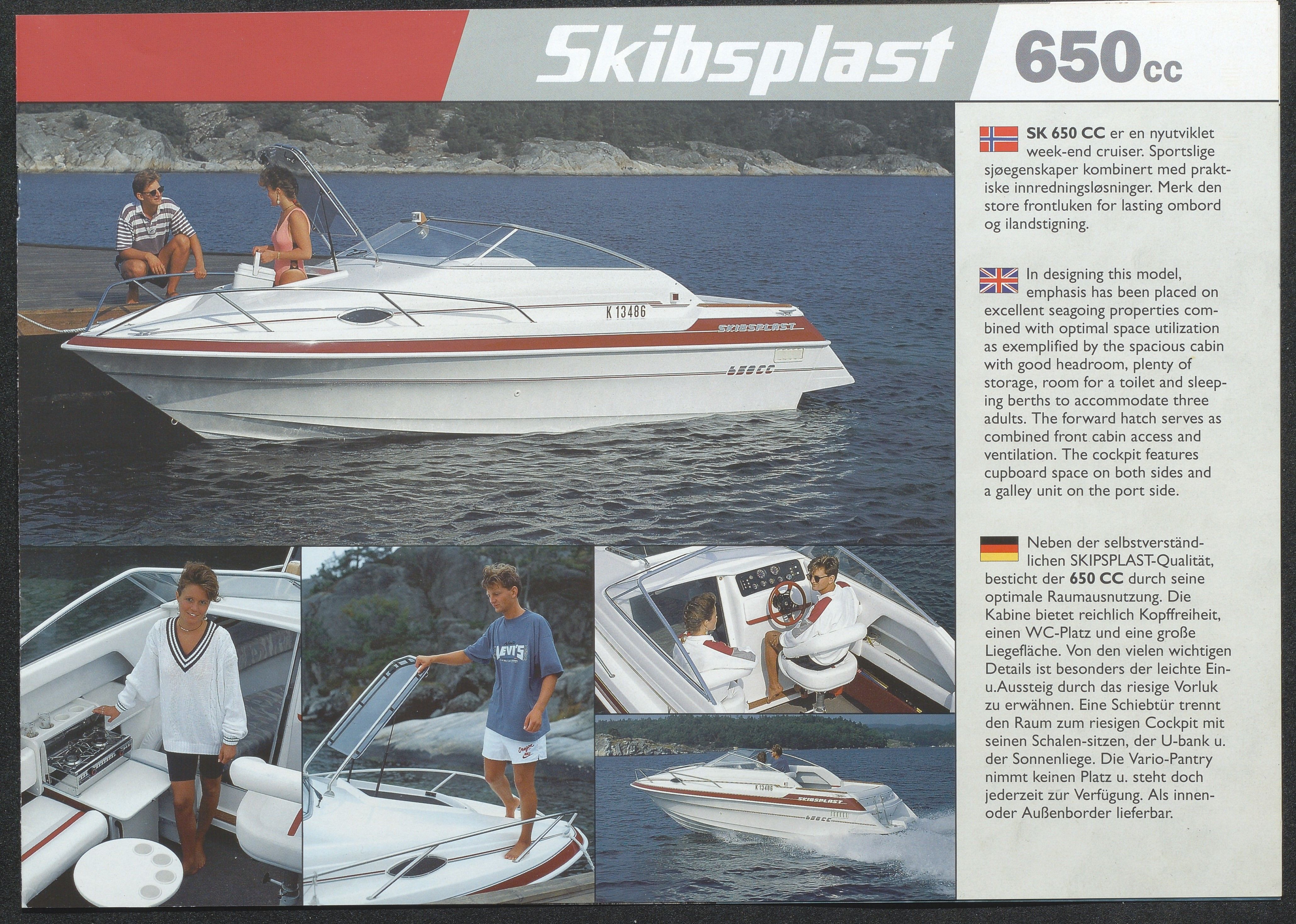 Skibsplast, AAKS/PA-2968/01/X/X01/L0001/0025: Brosjyrer / Skibsplast 670 VS (1987-1992). Skibsplast 650 CC (1991-1997). Skibsplast 600 VS (1984-1992). Skibsplast 560 VS (1989-1997). Skibsplast 490 VS/HT (VS:1983-1995, HT:1982-2000). Skibsplast 450 VS (1990-1995). , 1982-2000