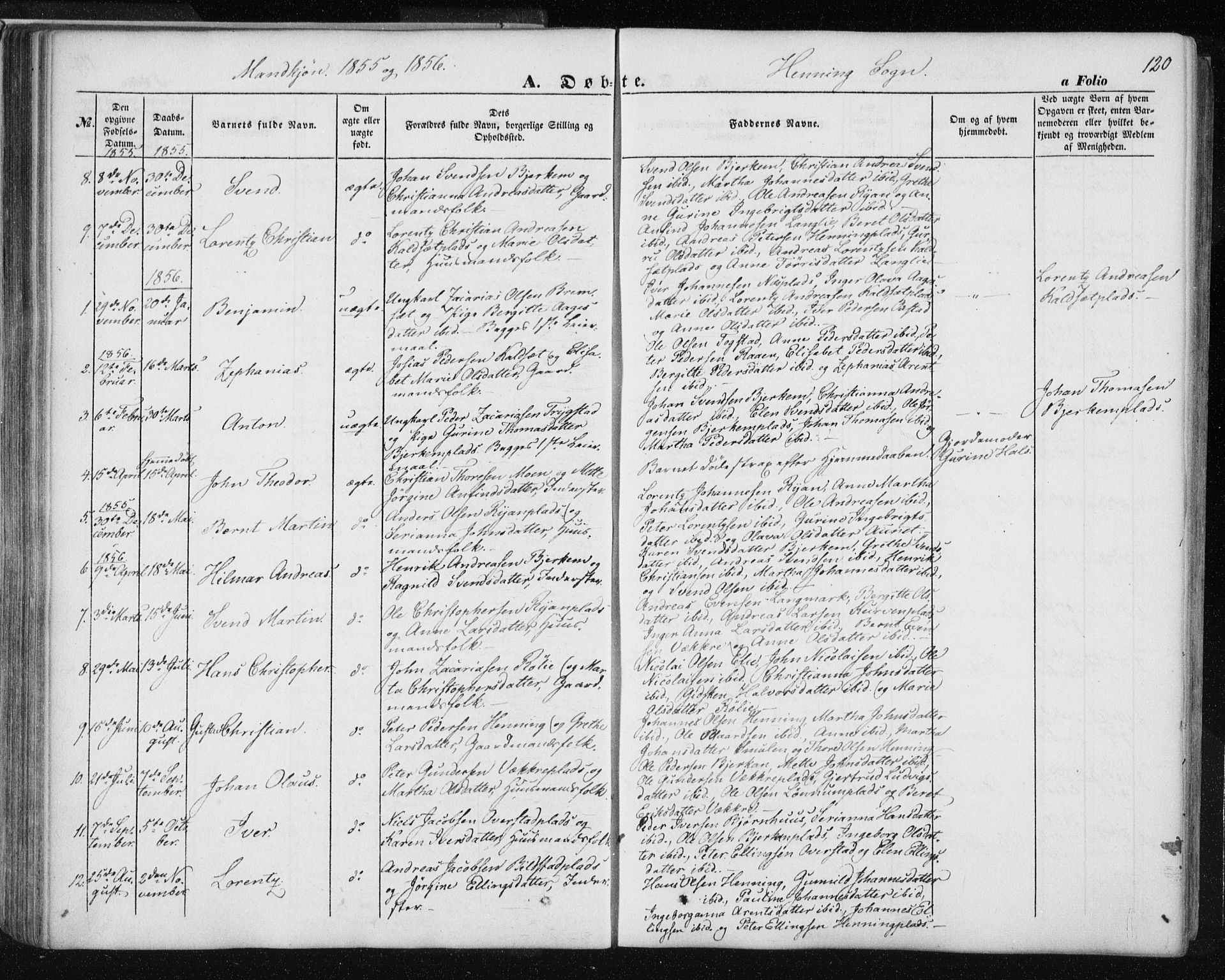 Ministerialprotokoller, klokkerbøker og fødselsregistre - Nord-Trøndelag, AV/SAT-A-1458/735/L0342: Parish register (official) no. 735A07 /3, 1849-1862, p. 120