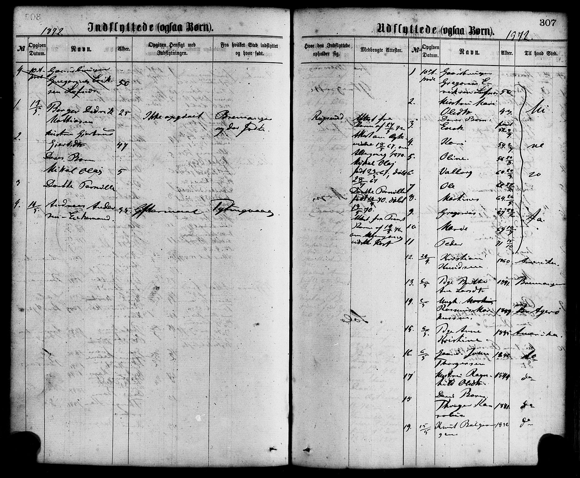 Davik sokneprestembete, AV/SAB-A-79701/H/Haa/Haaa/L0006: Parish register (official) no. A 6, 1867-1881, p. 307