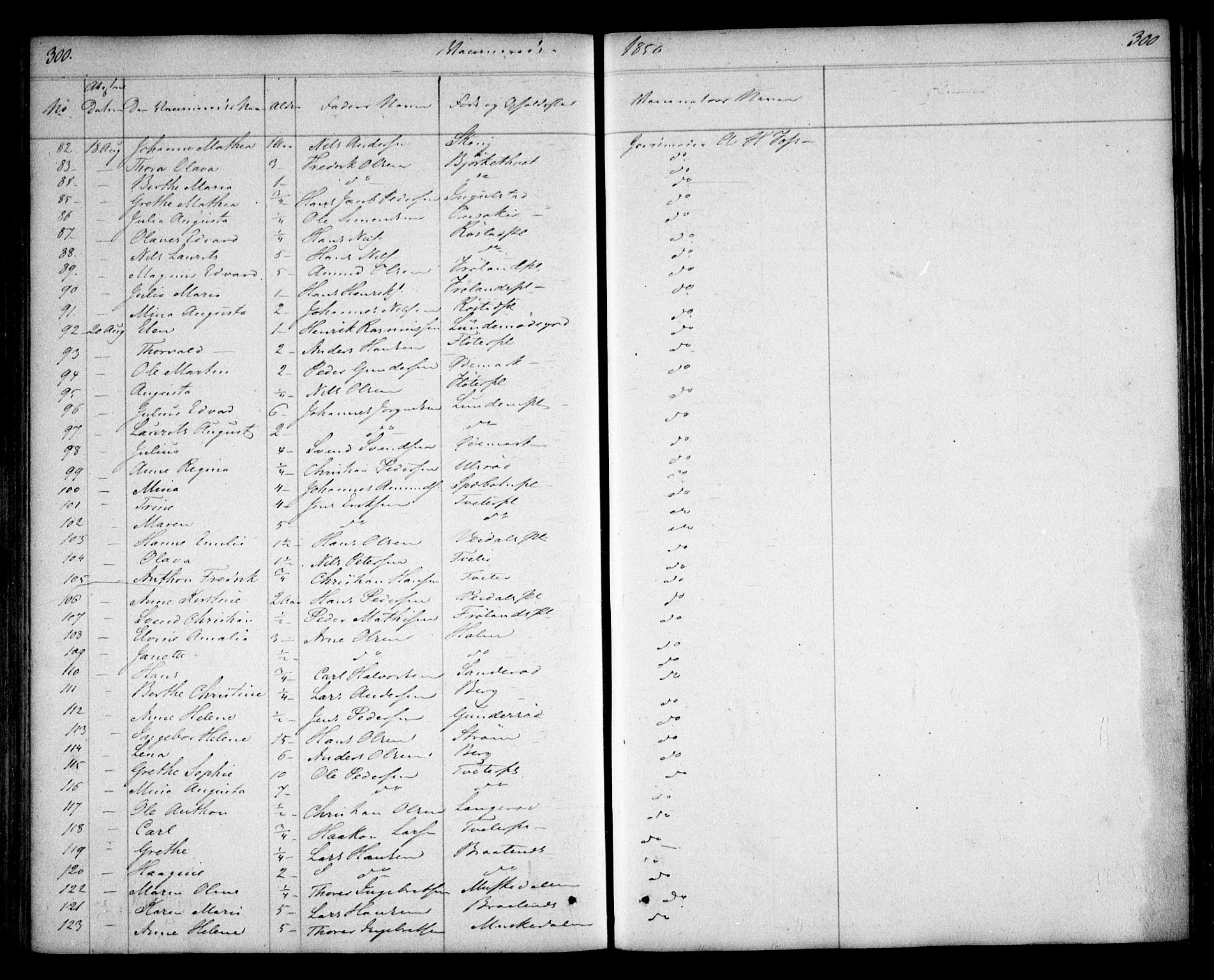 Våler prestekontor Kirkebøker, AV/SAO-A-11083/F/Fa/L0006: Parish register (official) no. I 6, 1840-1861, p. 300