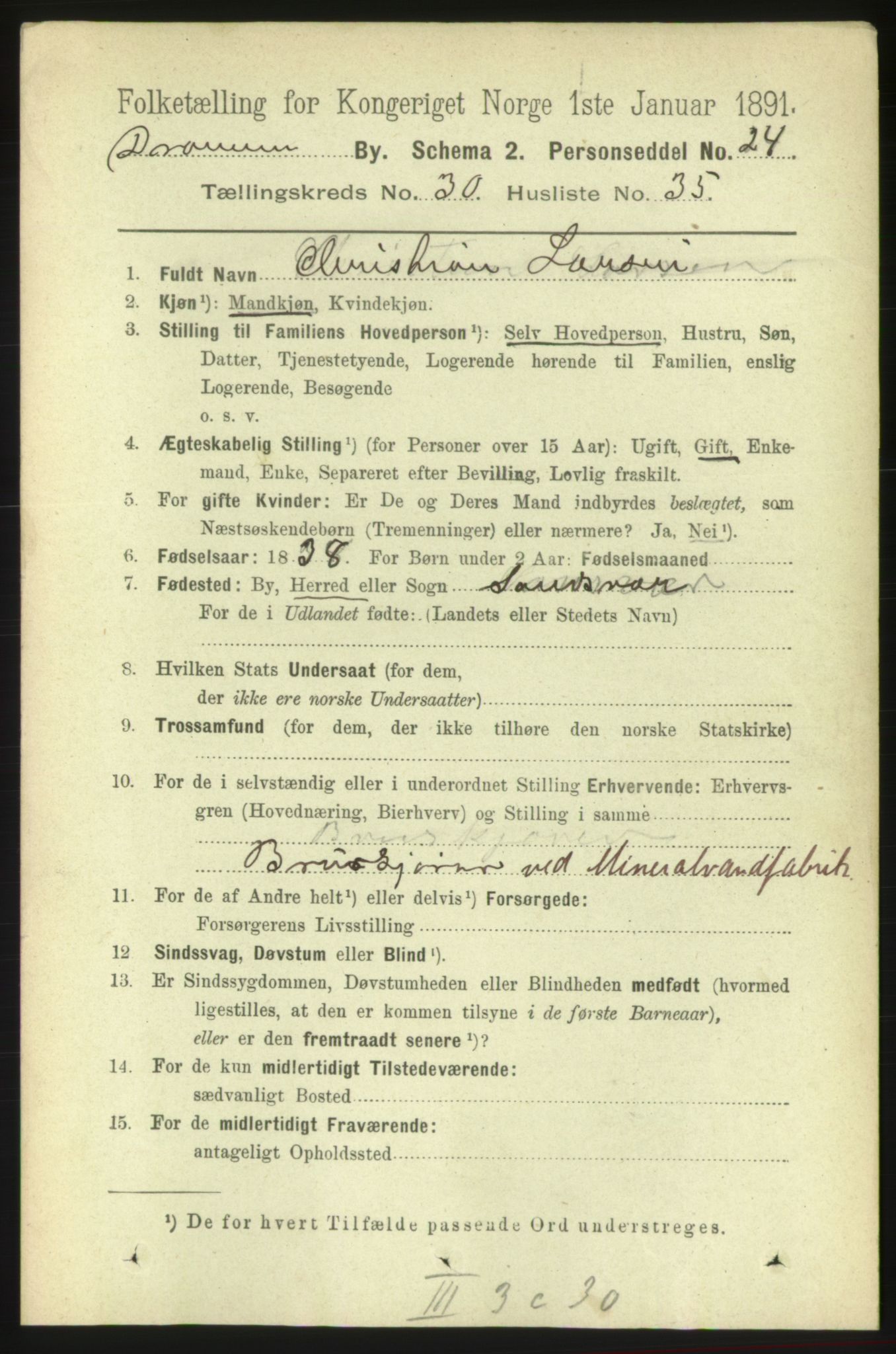 RA, 1891 census for 0602 Drammen, 1891, p. 18573