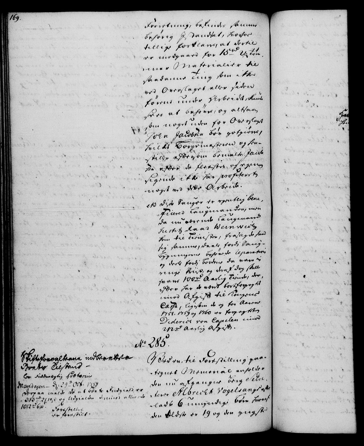 Rentekammeret, Kammerkanselliet, AV/RA-EA-3111/G/Gh/Gha/L0035: Norsk ekstraktmemorialprotokoll (merket RK 53.80), 1759-1771, p. 169