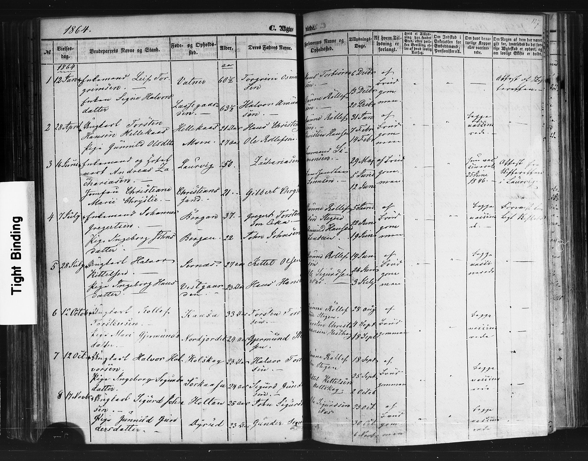 Sauherad kirkebøker, SAKO/A-298/F/Fb/L0001: Parish register (official) no. II 1, 1851-1877, p. 127